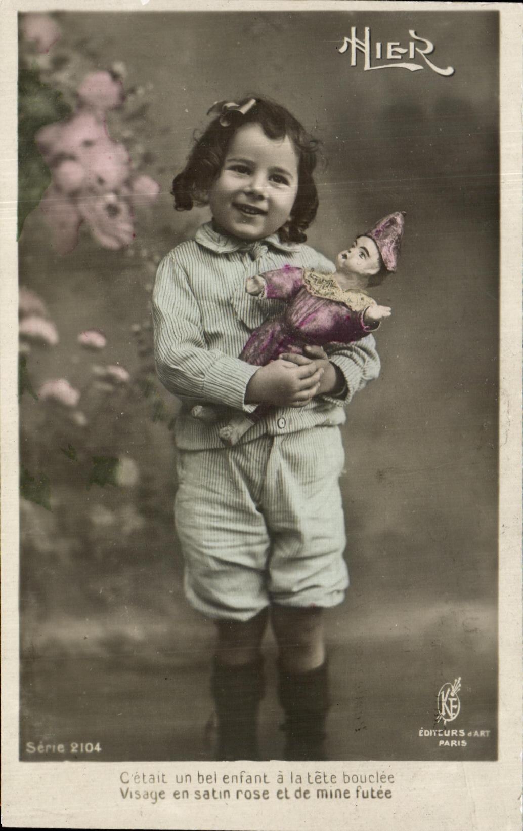 El nino de la fantasia de CPA florece la marioneta del muchacho