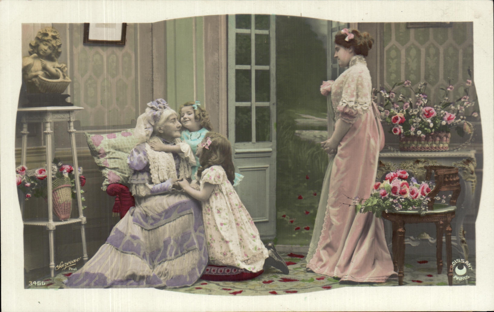 Mujer mayor y ninos de la fantasia de CPA