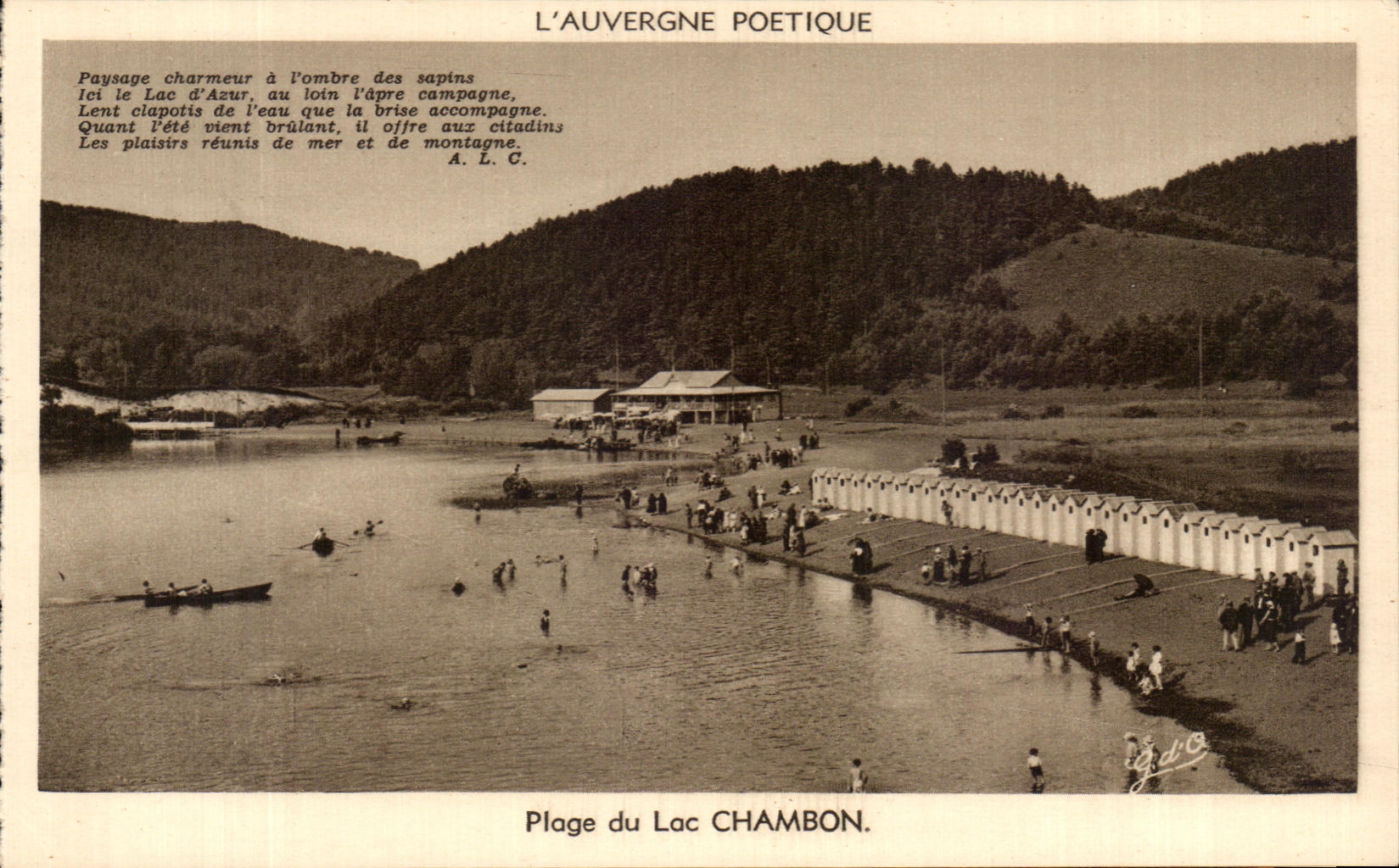 CPA Poetic Auvergne Beach Of the Lake Chambon