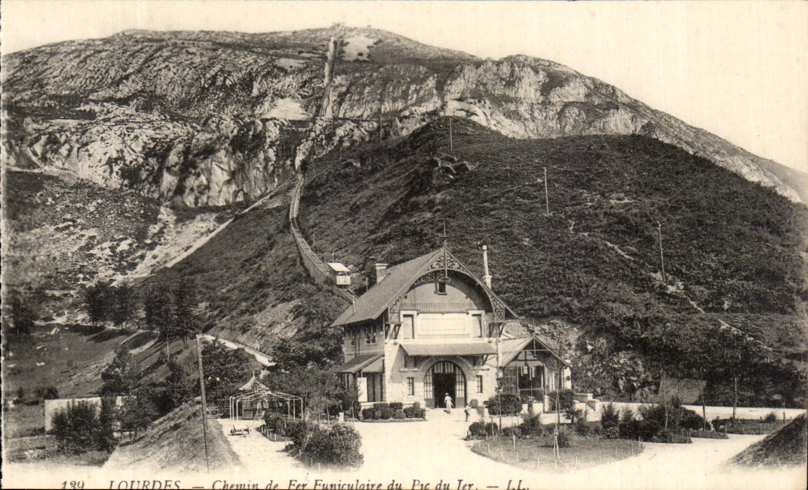 CPA Lourdes Funicular Railroad of the Peak of Jer