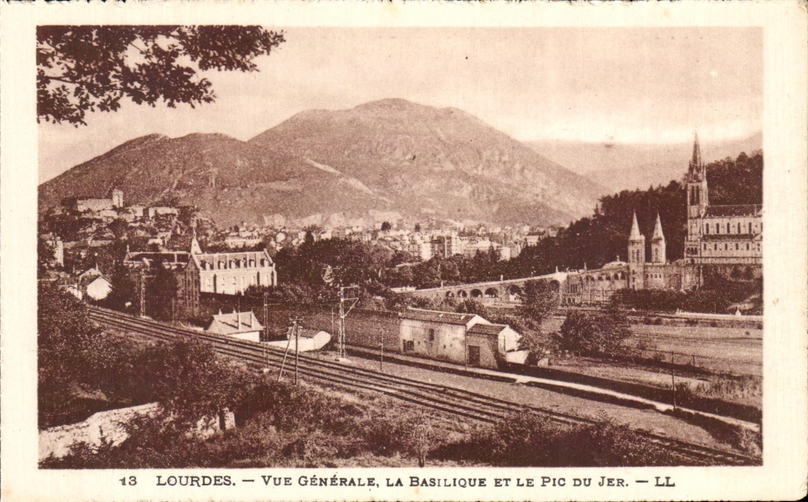CPA Lourdes View the Basilica And the Peak Of Jer