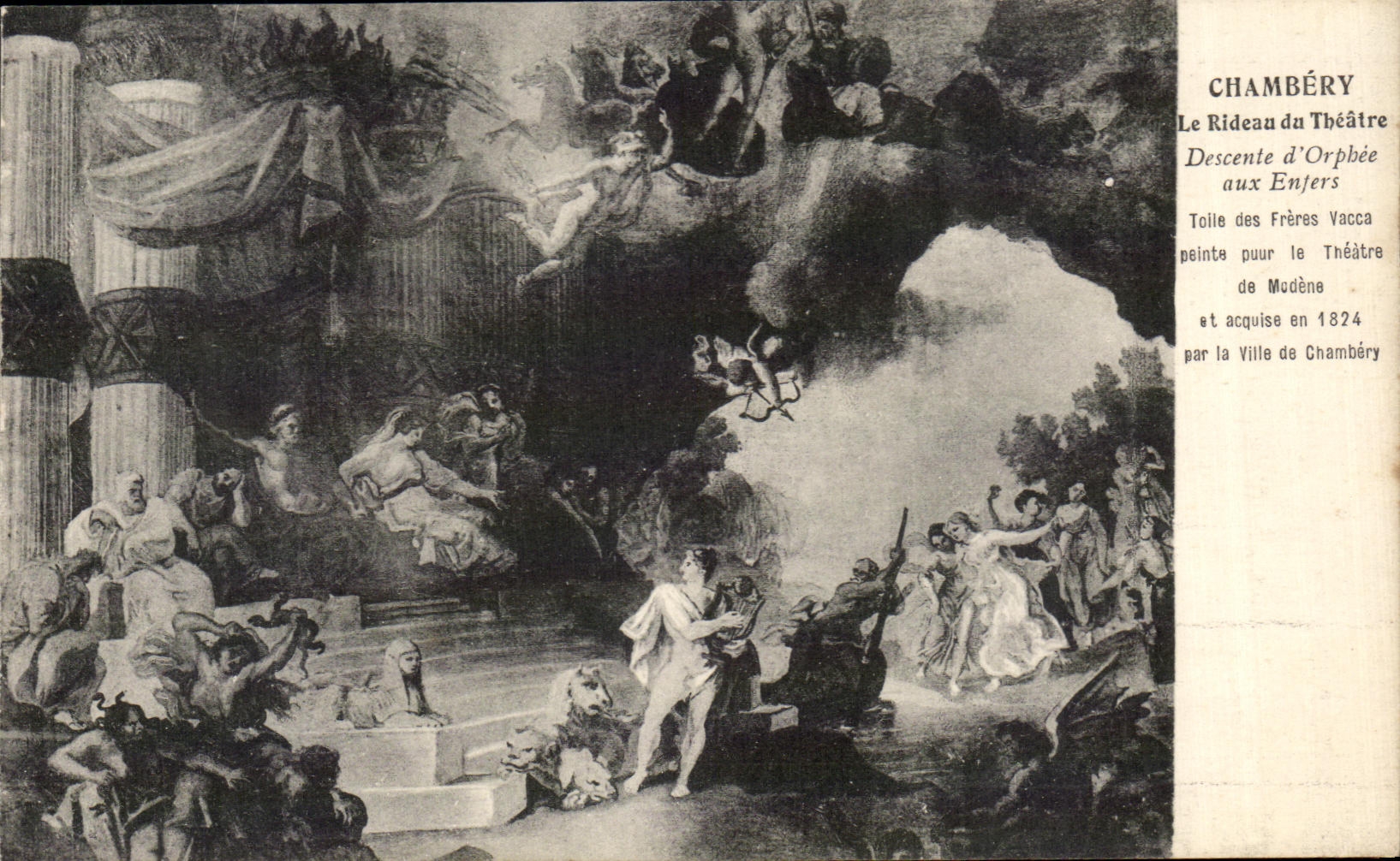 CPA Chambery Le Rideau du Theatre Descente d'Orphee aux Enfers 