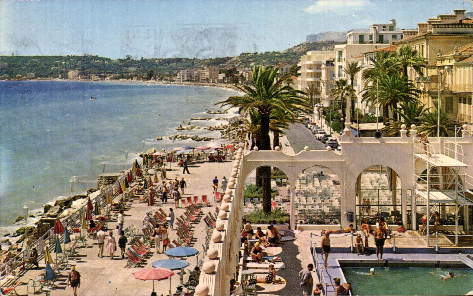 CPSM Menton the Swimming pool Of the Casino the Walk And the Beach