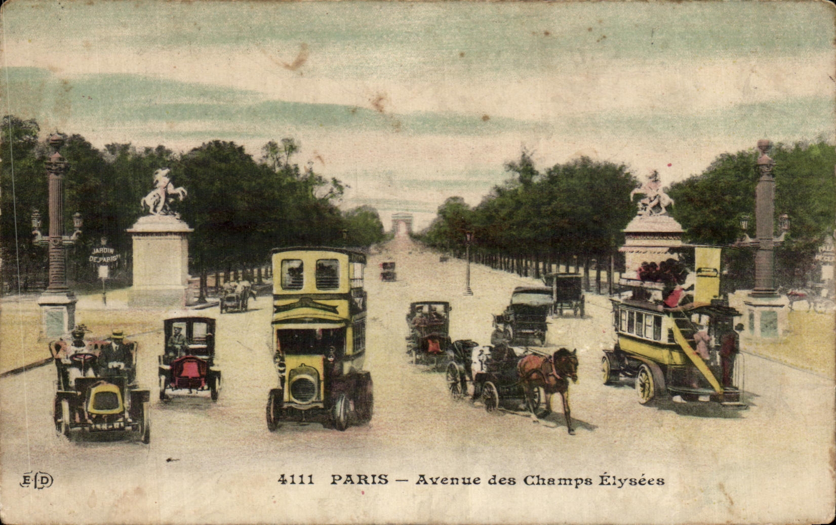 CPA Paris Avenue Of the Champs Elysees
