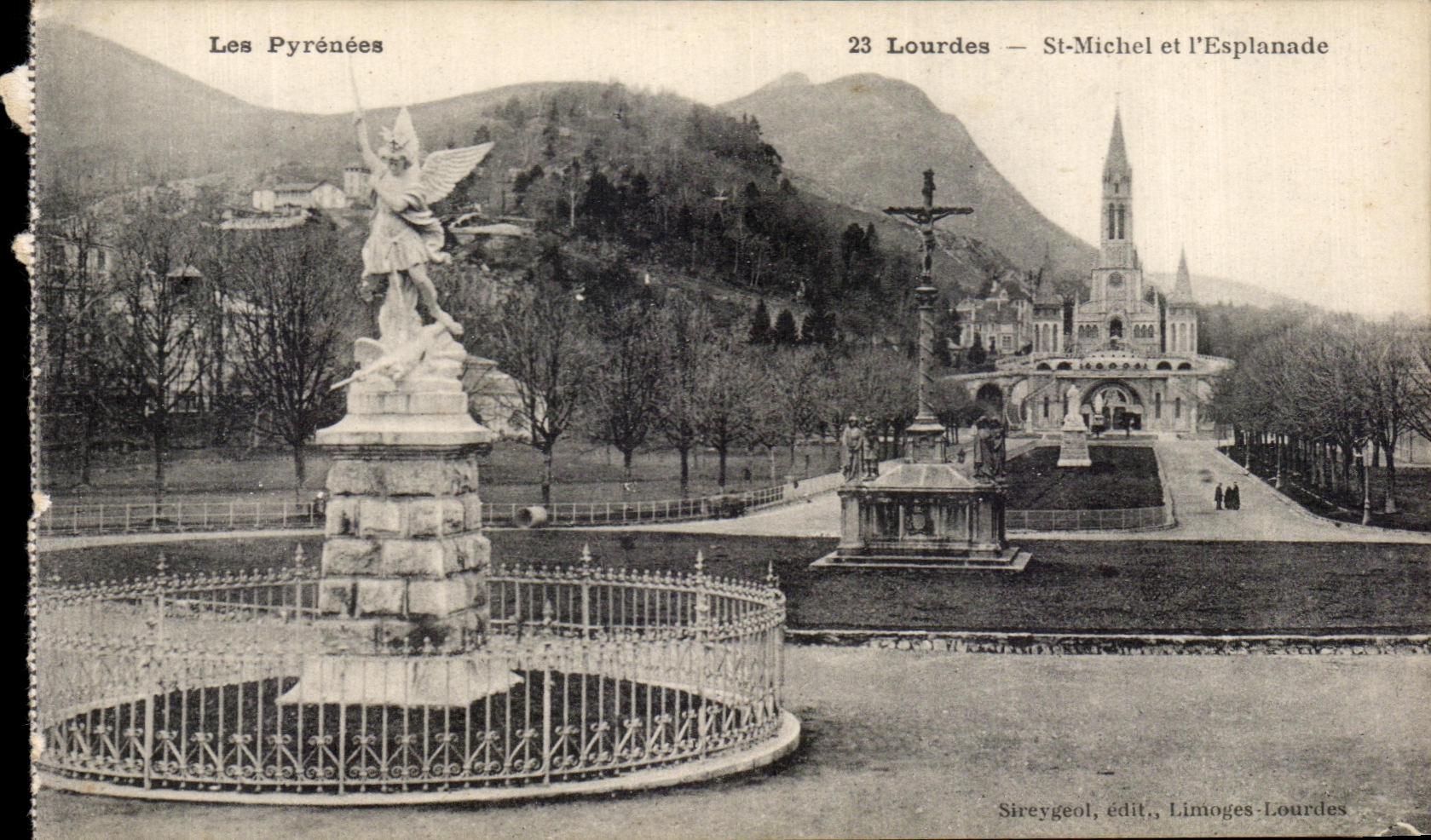 CPA the Pyrenees Lourdes St Michel And the Esplanade