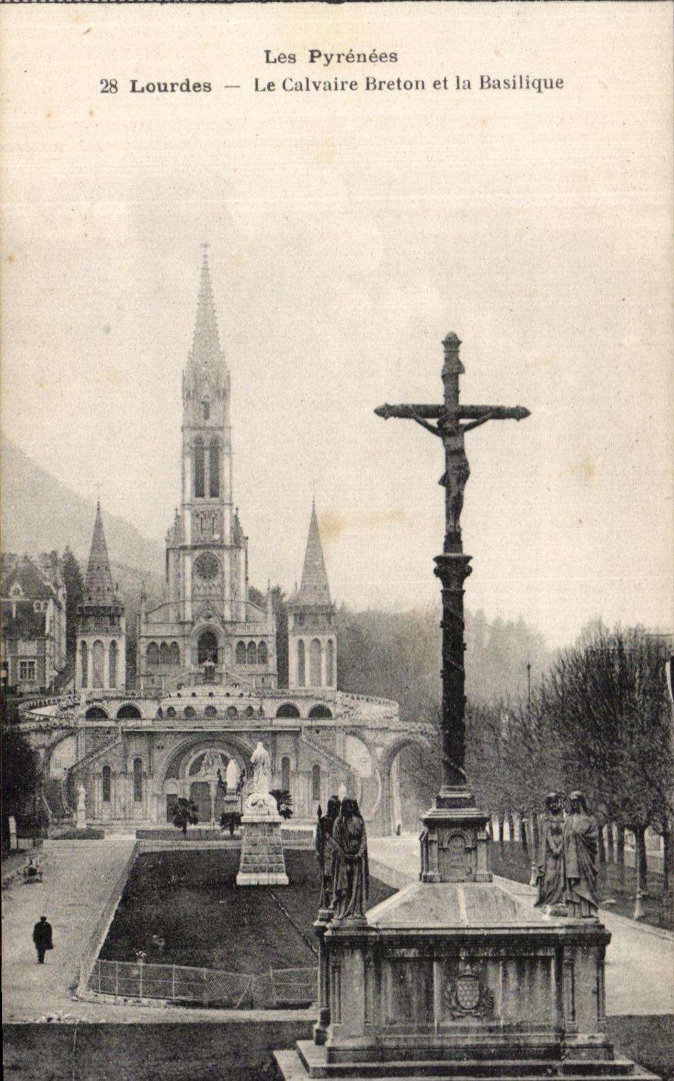 CPA Lourdes the Breton Martyrdom And the Basilica