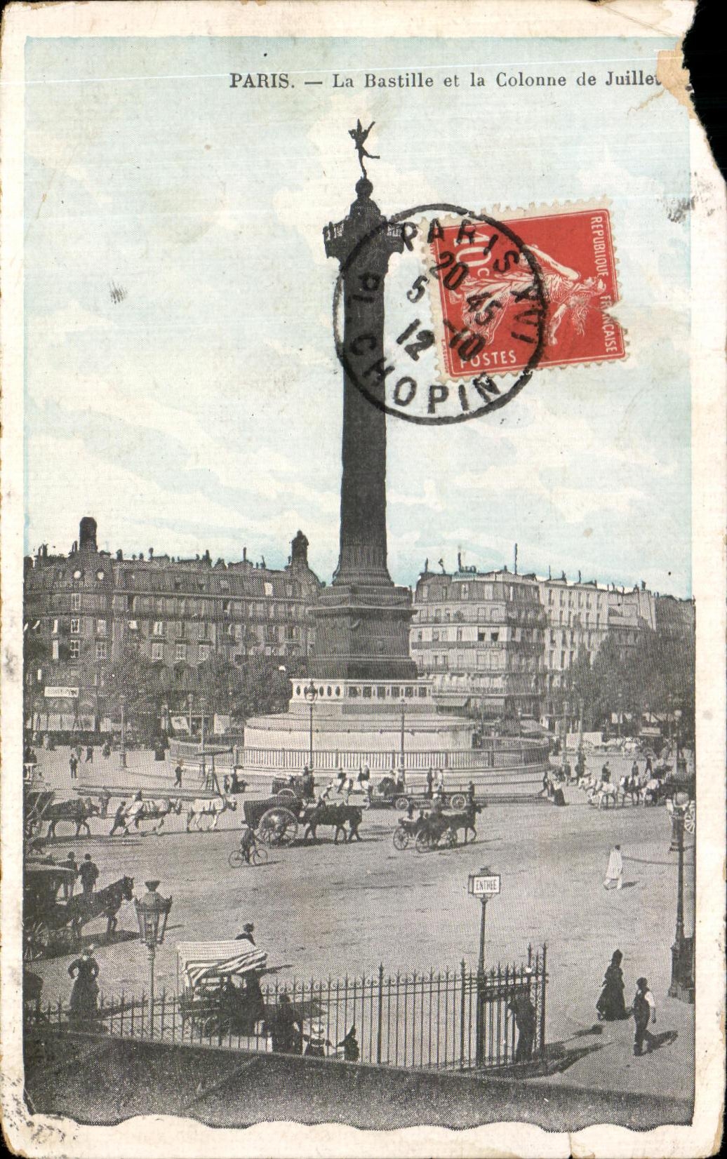 CPA Paris the Bastille and the Column of July