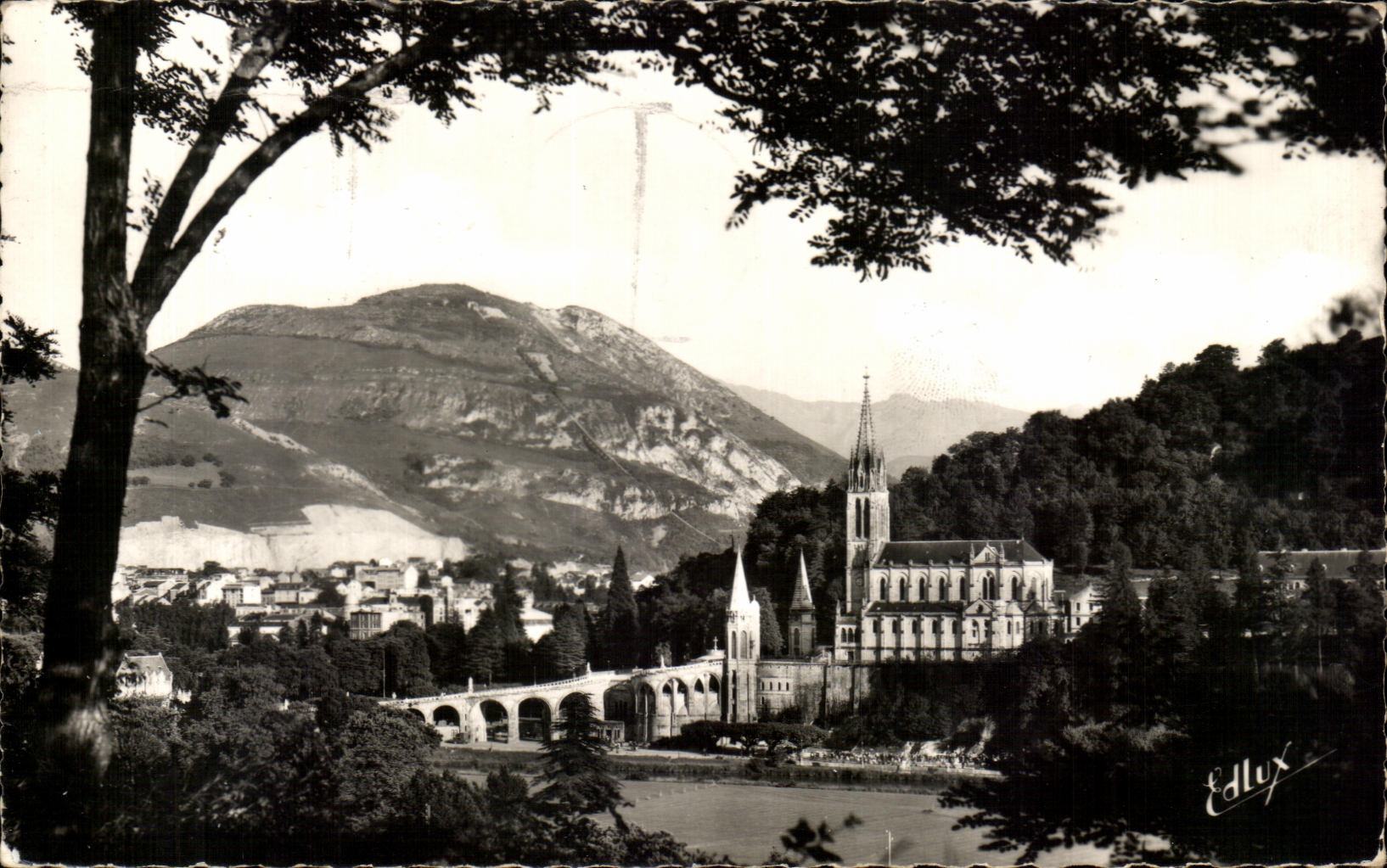 CPA Lourdes the Basilica and the Peak of Jer