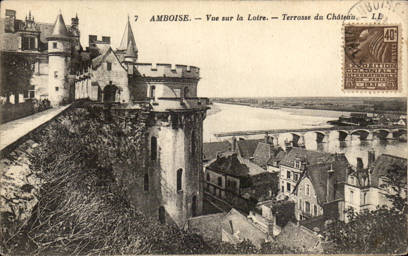 CPA Amboise vista en la terraza de Loire del castillo