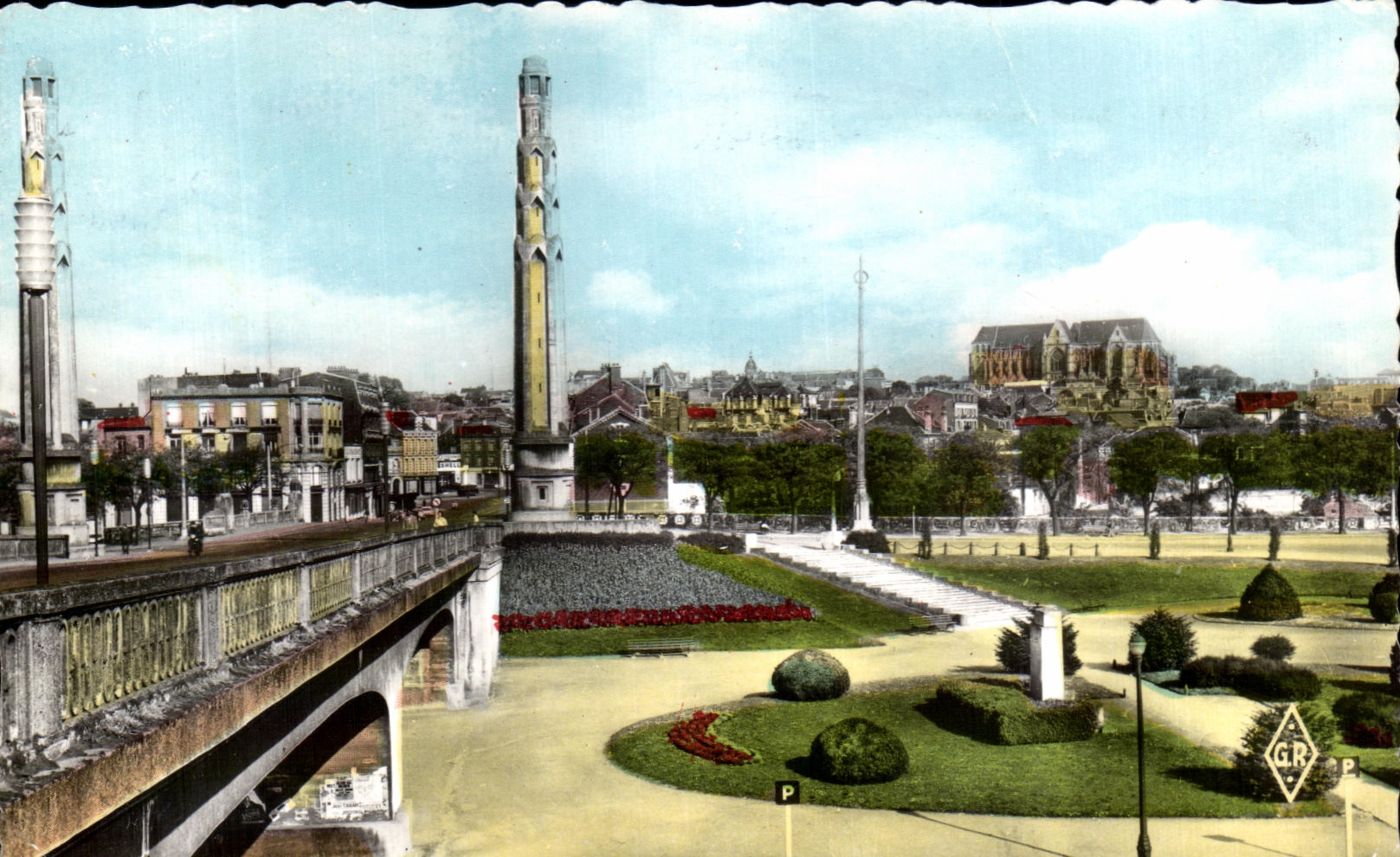 Saint Quentin de CPSM la ciudad vista del puente mas alto