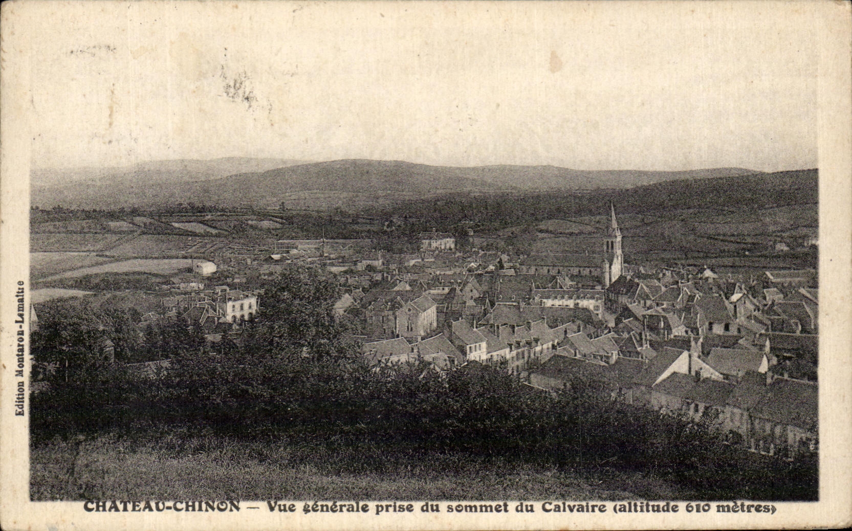 CPA Chinon Castle View taken of the top of the Martyrdom