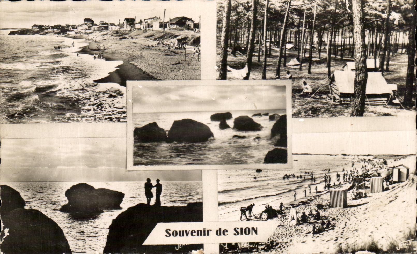 CPA Souvenir de Sion Plages rochers Et Fort De Sion sur L'ocean