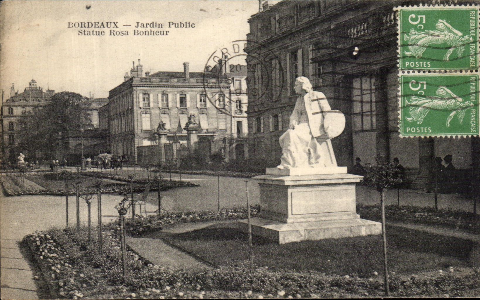 CPA Bordeaux Garden Publc Statue Rosa Happiness