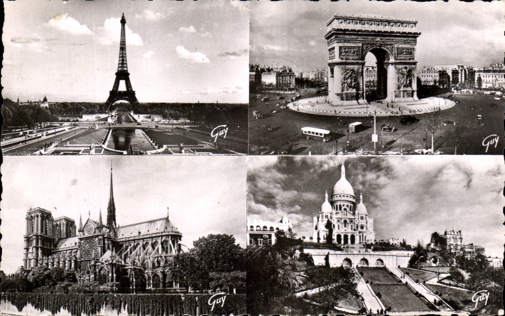 CPA Paris And Its Wonders the Eiffel tower Arc de Triomphe Our Lady Crowns Heart montmartre