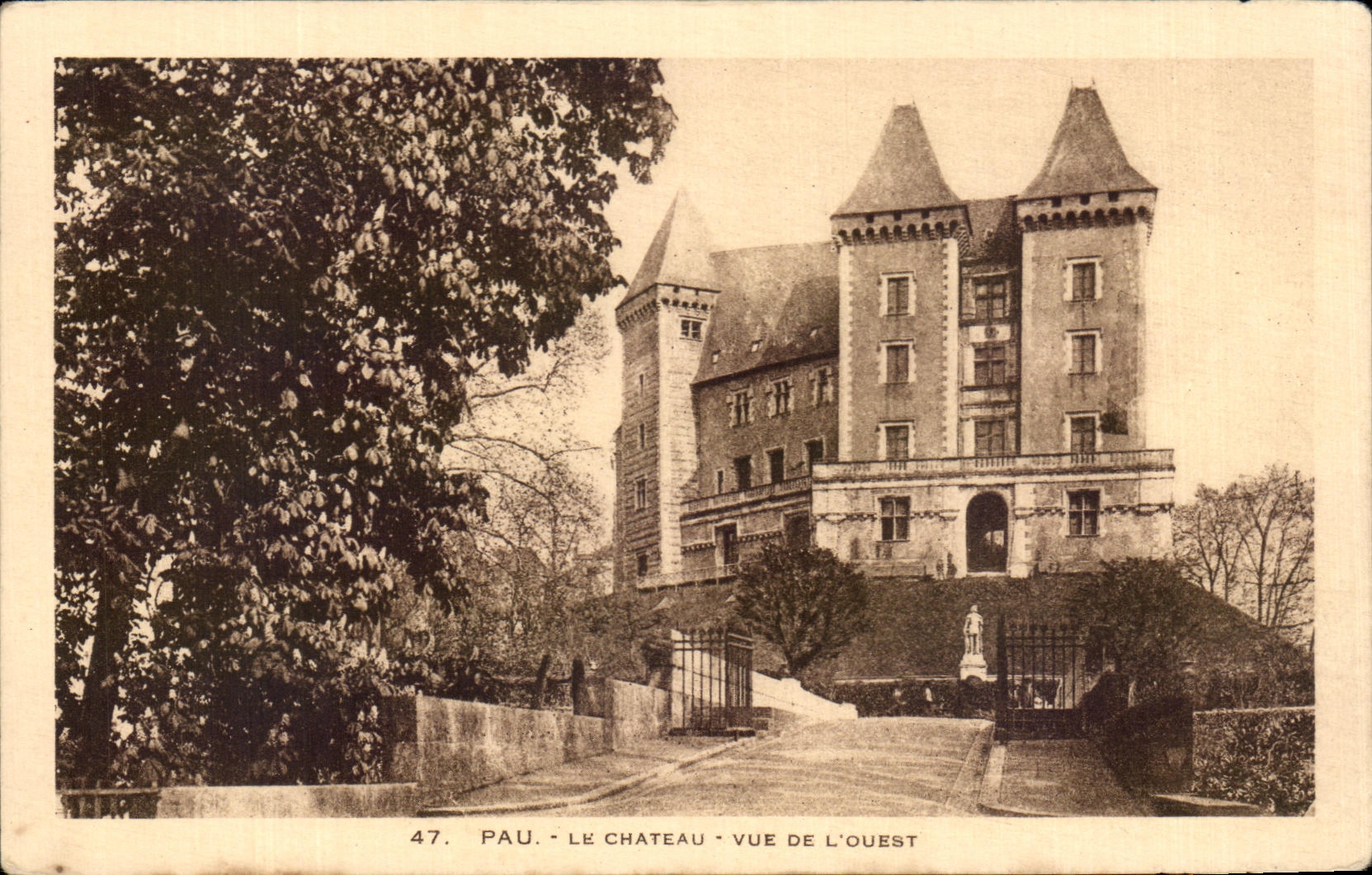 CPA Pau the Castle Seen of the West