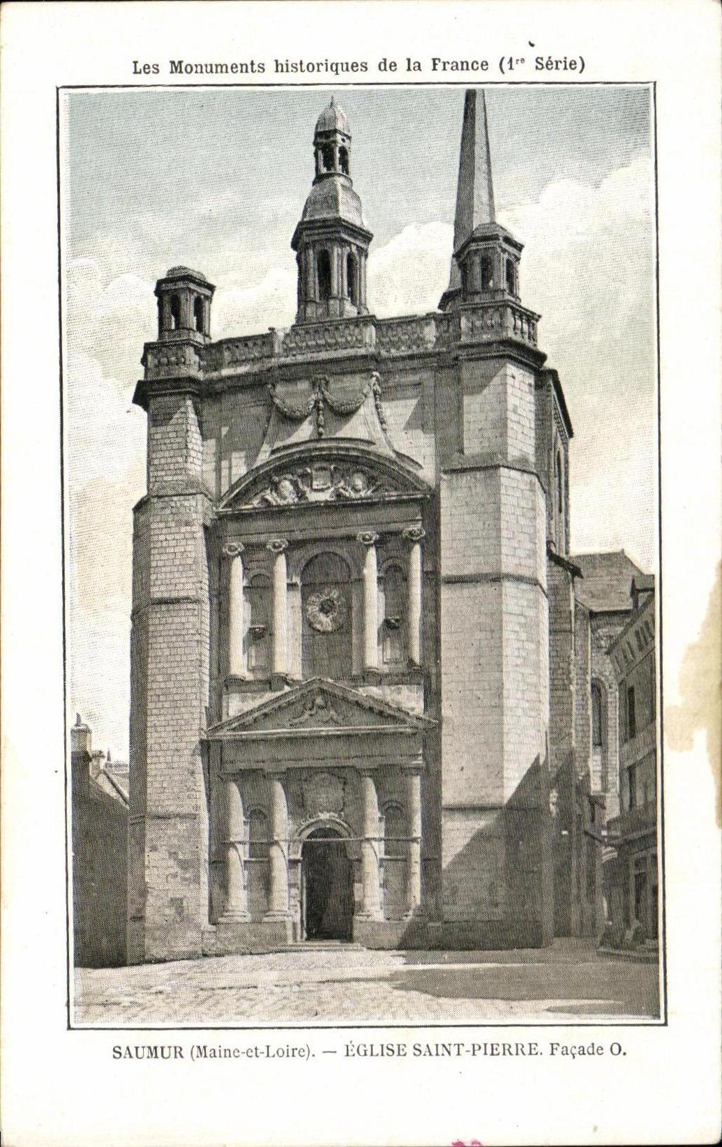 CPA Saumur Church Saint Pierre Frontage