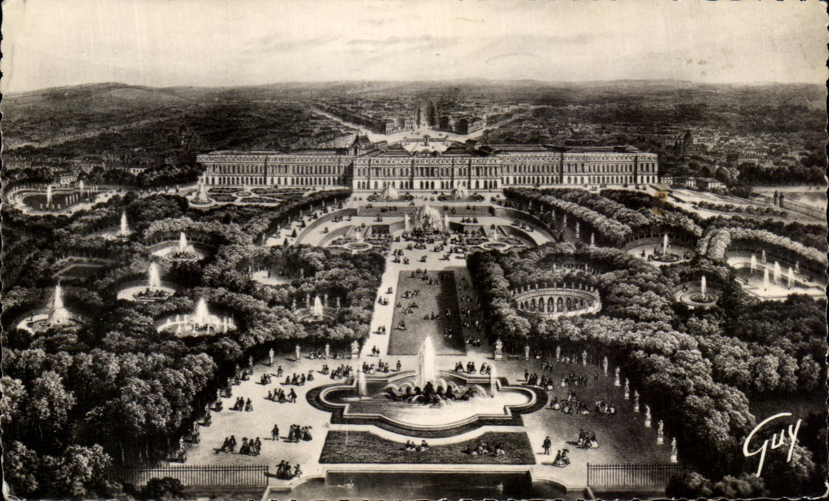 CPA Versailles et ses Merveilles Vue Generale Sur Le Parc Et Le chateau