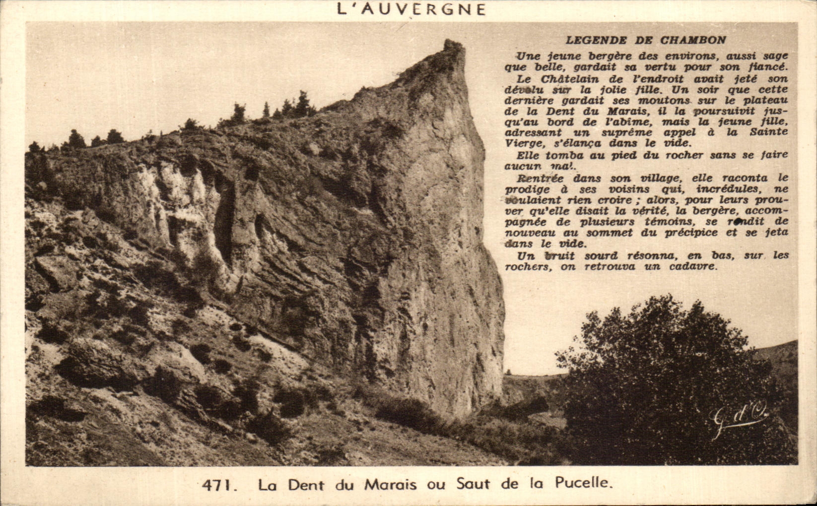 CPA Auvergne the Tooth Of the Marsh Or Jump Of the Virgin