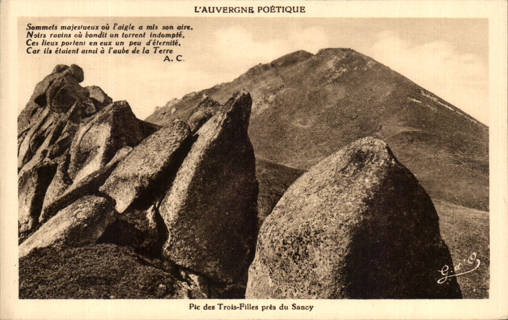 CPA Poetic Auvergne Peak Of the Three Girls Close to Sancy