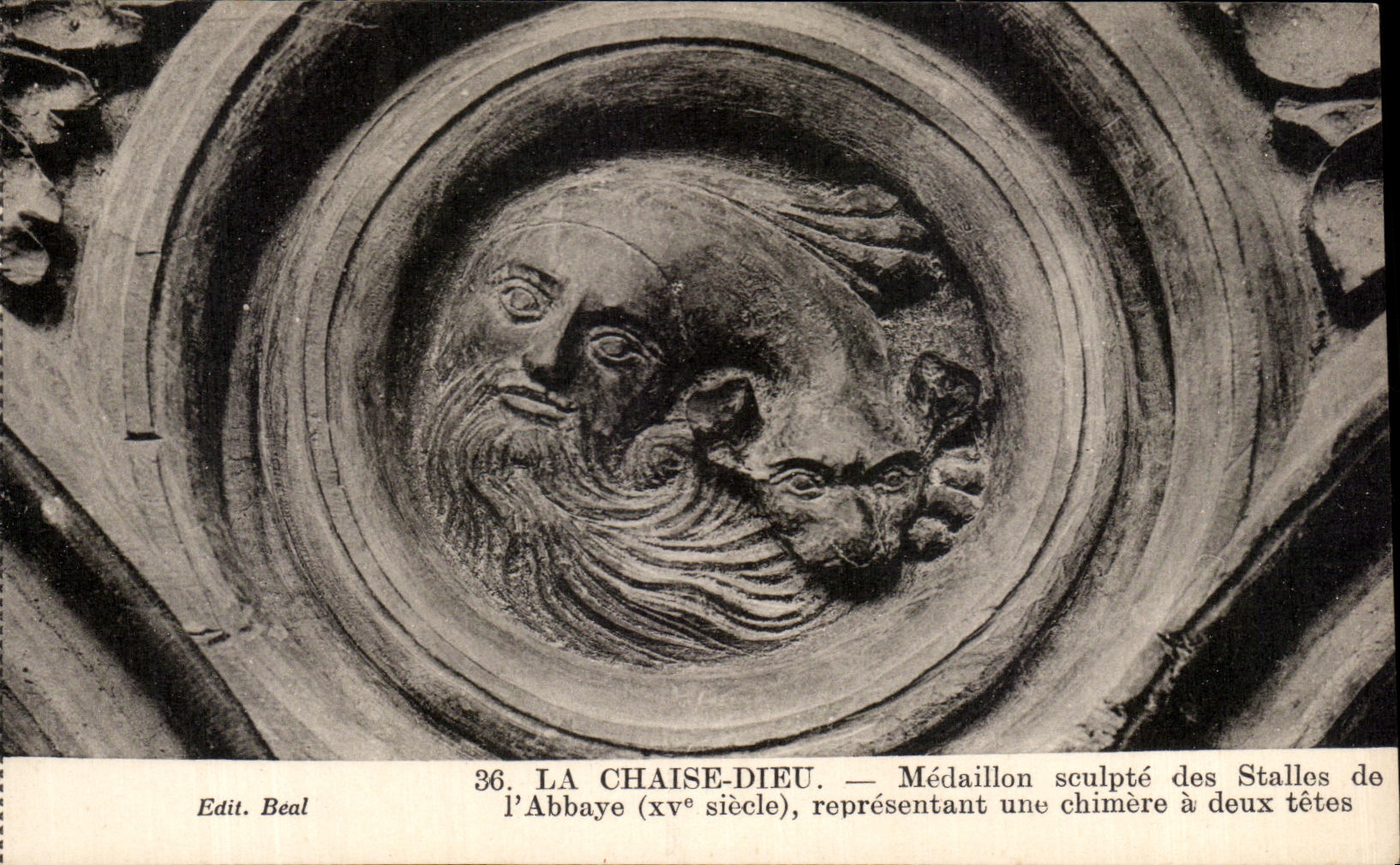 CPA el medallon de dios de la silla talla las paradas de la abadia