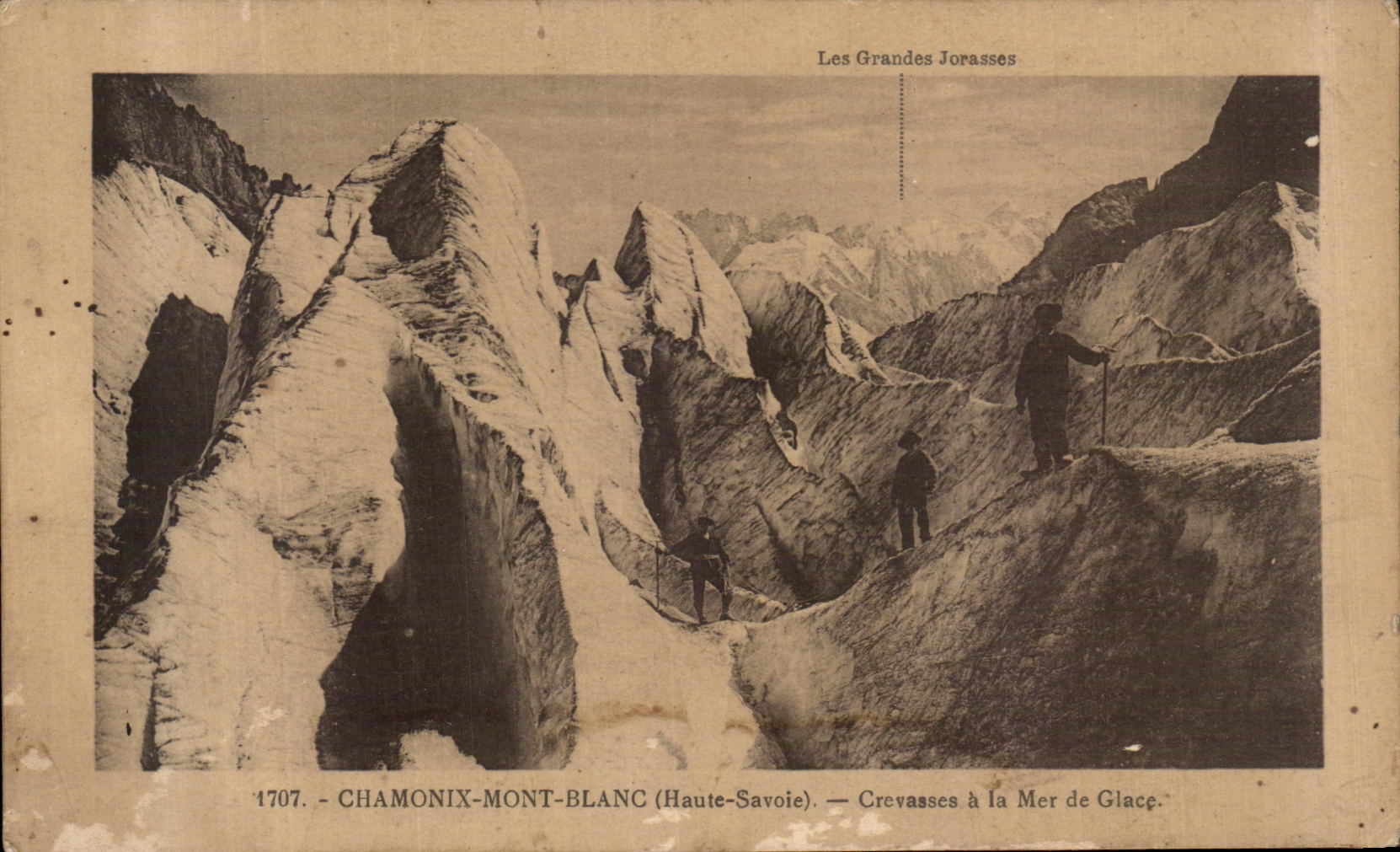 CPA Chamonix Mont Blanc Cracks of the Sea of Ice Alpinism