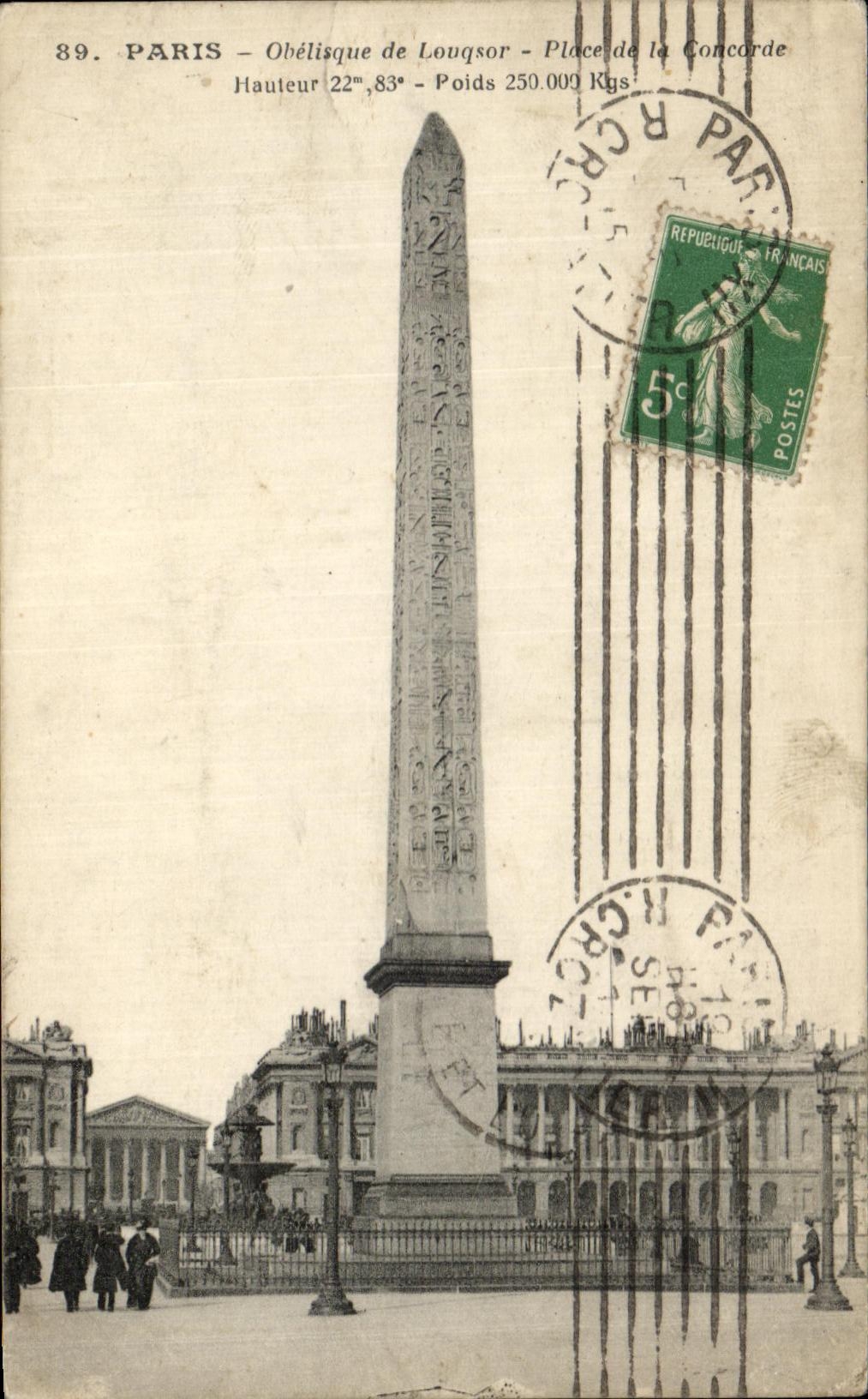 Obelisic CPA Paris of Louqsor Places harmony