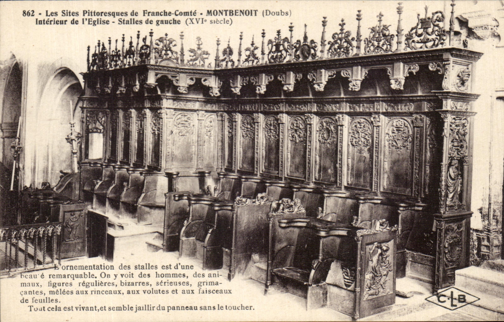 CPA Interior Montbenoit of the church Stalls of left