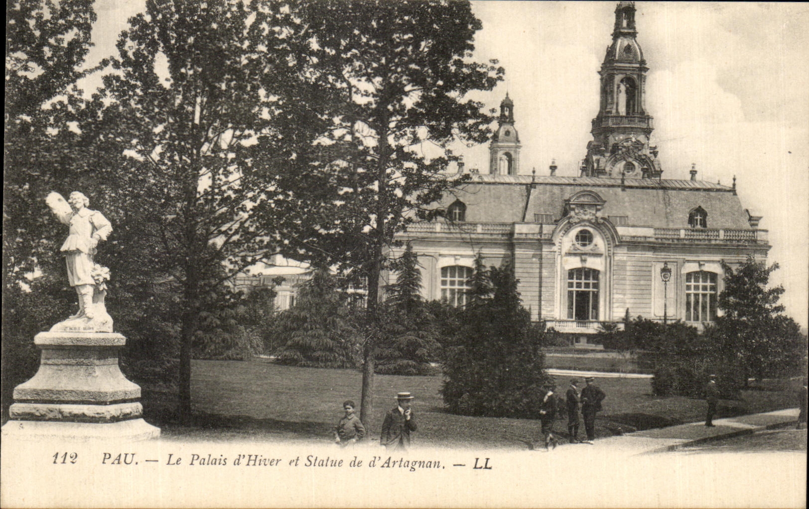 CPA Pau the Palate Of Winter And Statue Of Artagnan Musketeer