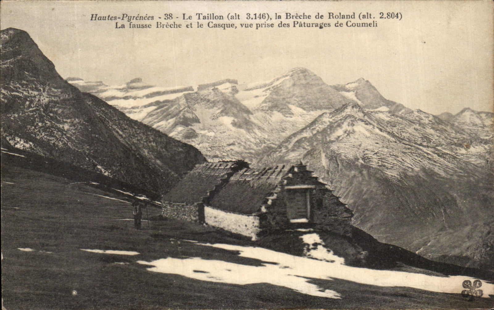 CPA the High Pyrenees Taillon Breehe Of Roland the False Breach And the Helmet seen from of the pastures of Coumeli