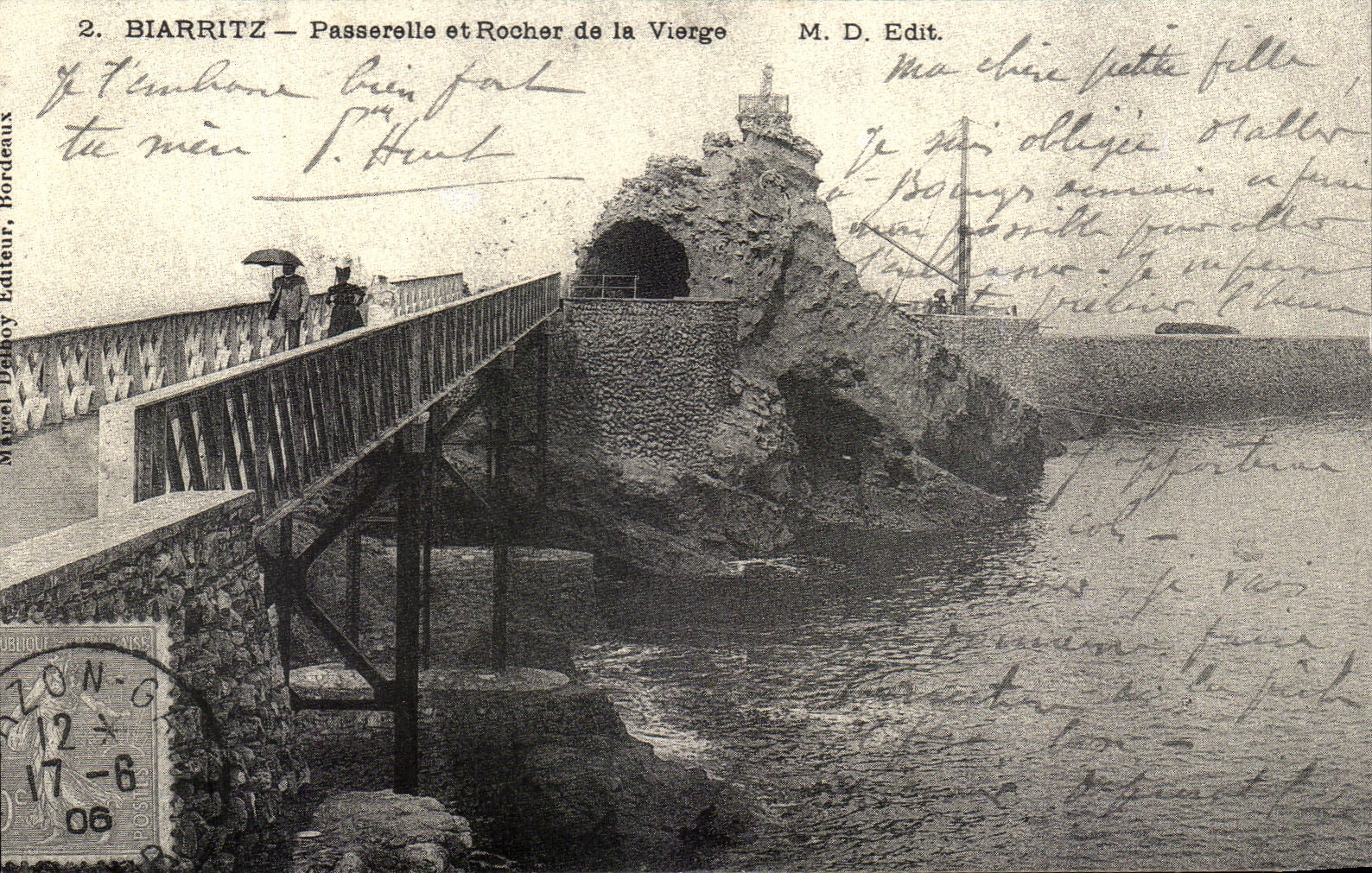 REPRO Biarritz Footbridge and Rock of the Virgin