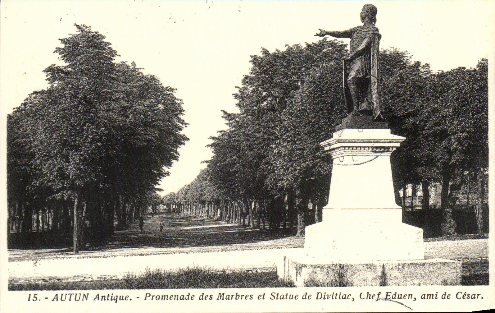 Ancient REPRO Autun Walk of Marbes and Statue of Divitiac friendly Eduen Chief of Casar