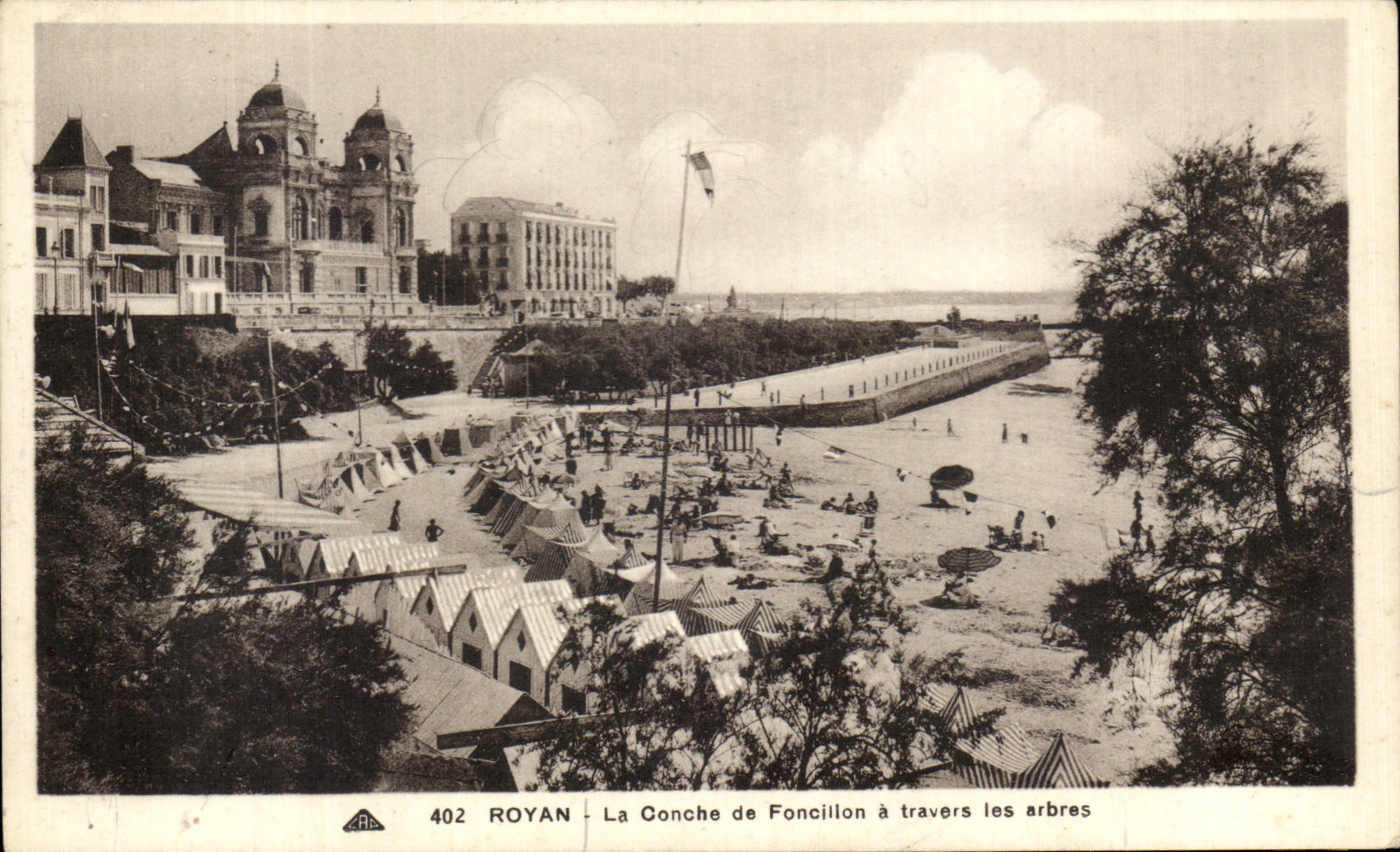 CPA Royan Conche De Foncilion Through los arboles