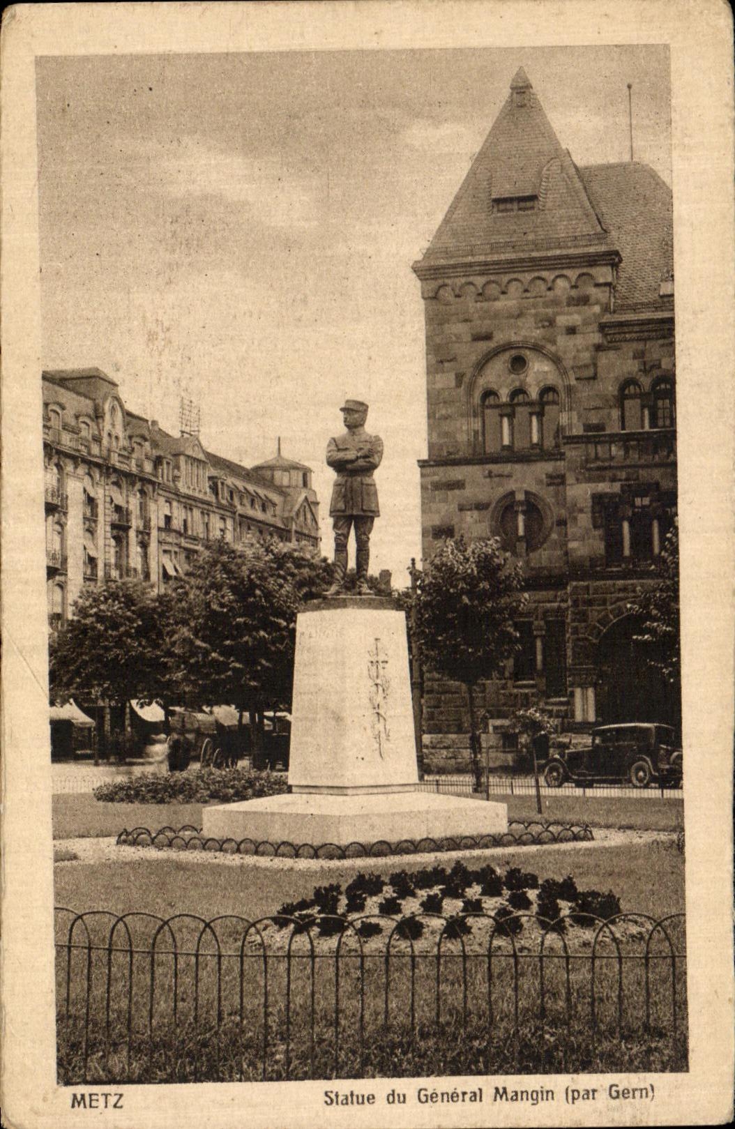 Estatua de CPA Metz de general Mangin
