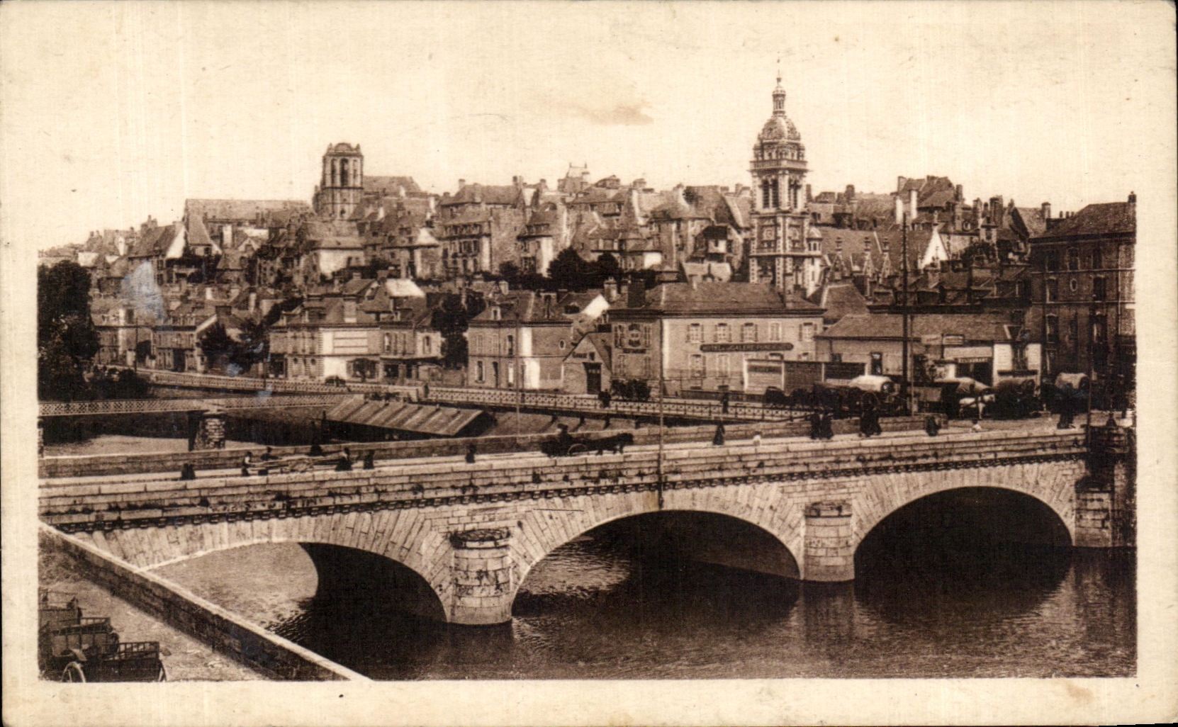 CPA Mans Panoramic View towards the Gambetta Bridge