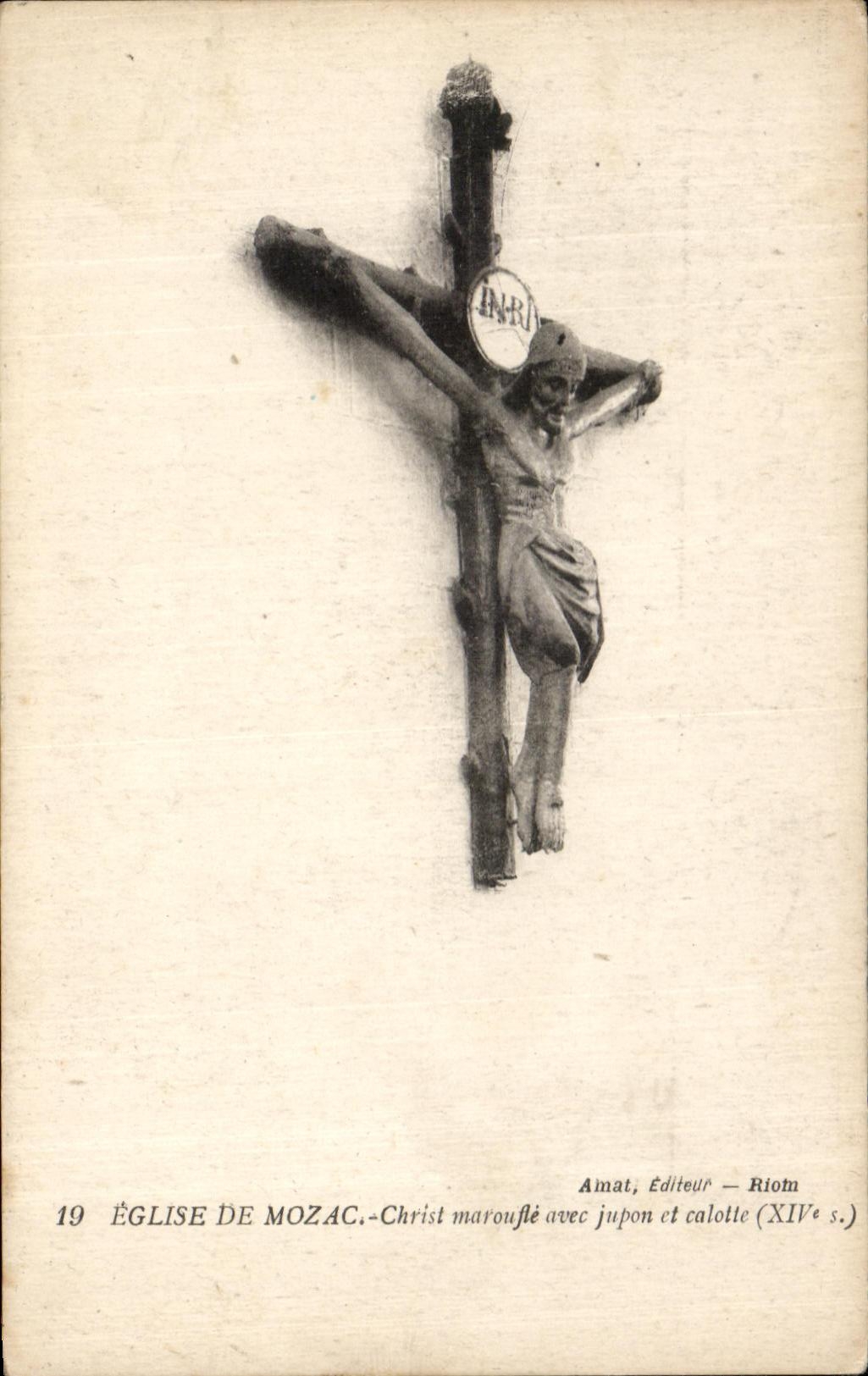 CPA Church De Mozac Christ Strong paste with underskirt and Cap