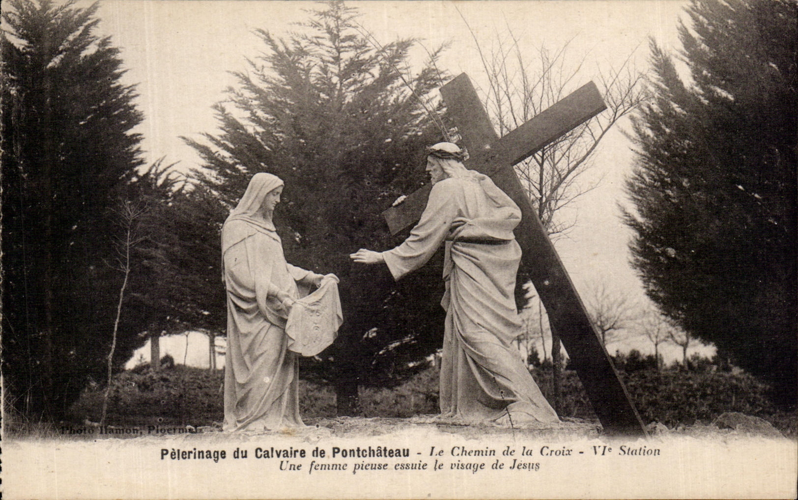 CPA Peterinage Of the Martyrdom De Pontchateau the Way of the Cross a Pious Woman Essuie Visaye Of Jesus