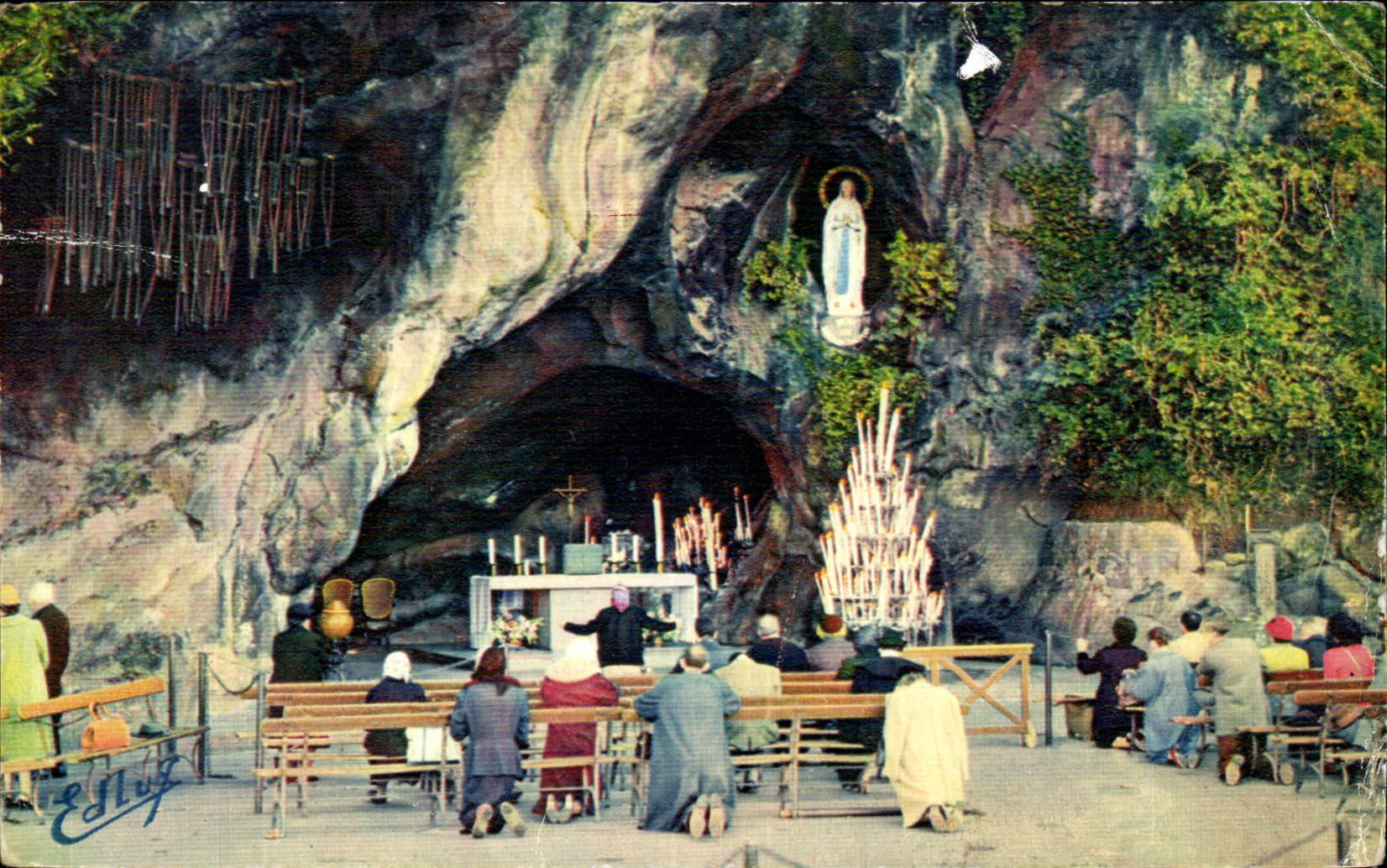 MODERN CARD Lourdes the Miraculous Cave