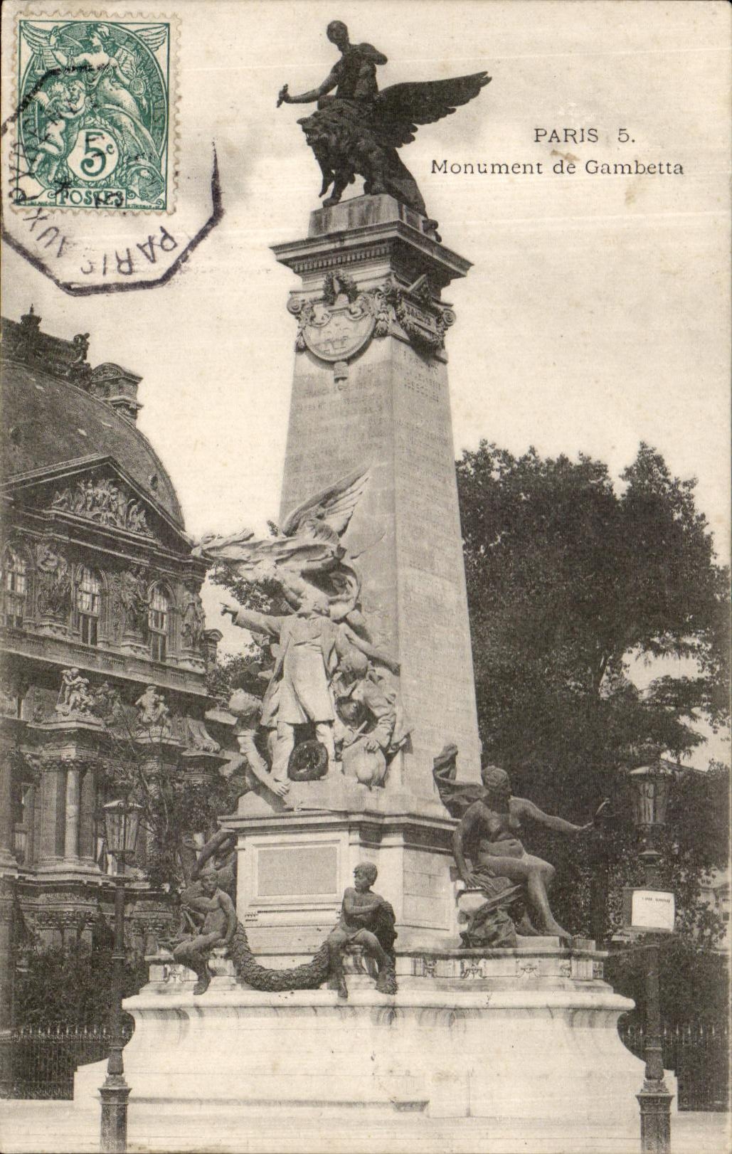 CPA Paris Monument of Gambetta Louvre