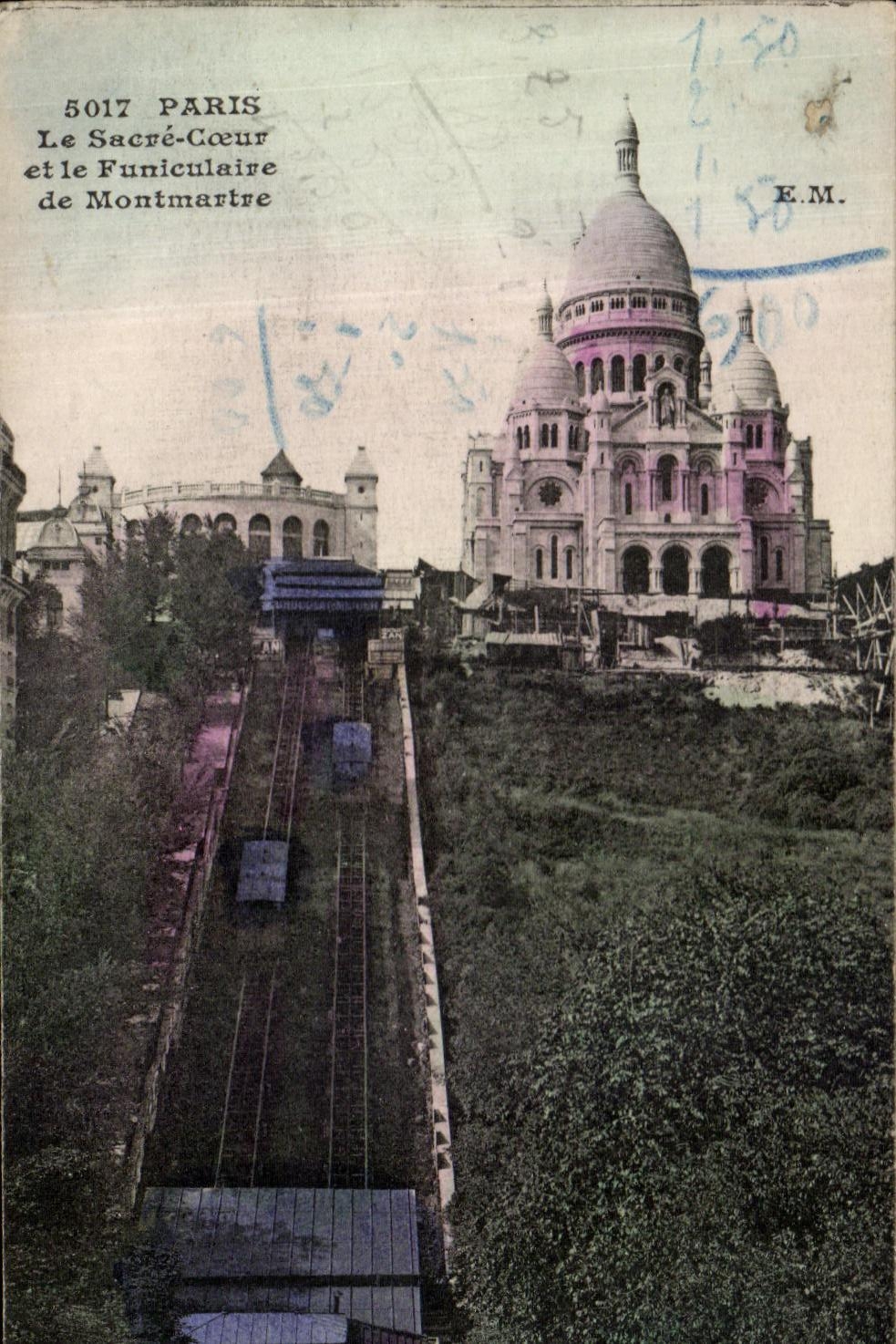 CPA Paris Le Sacre Coeur et le Funiculaire de Montmartre