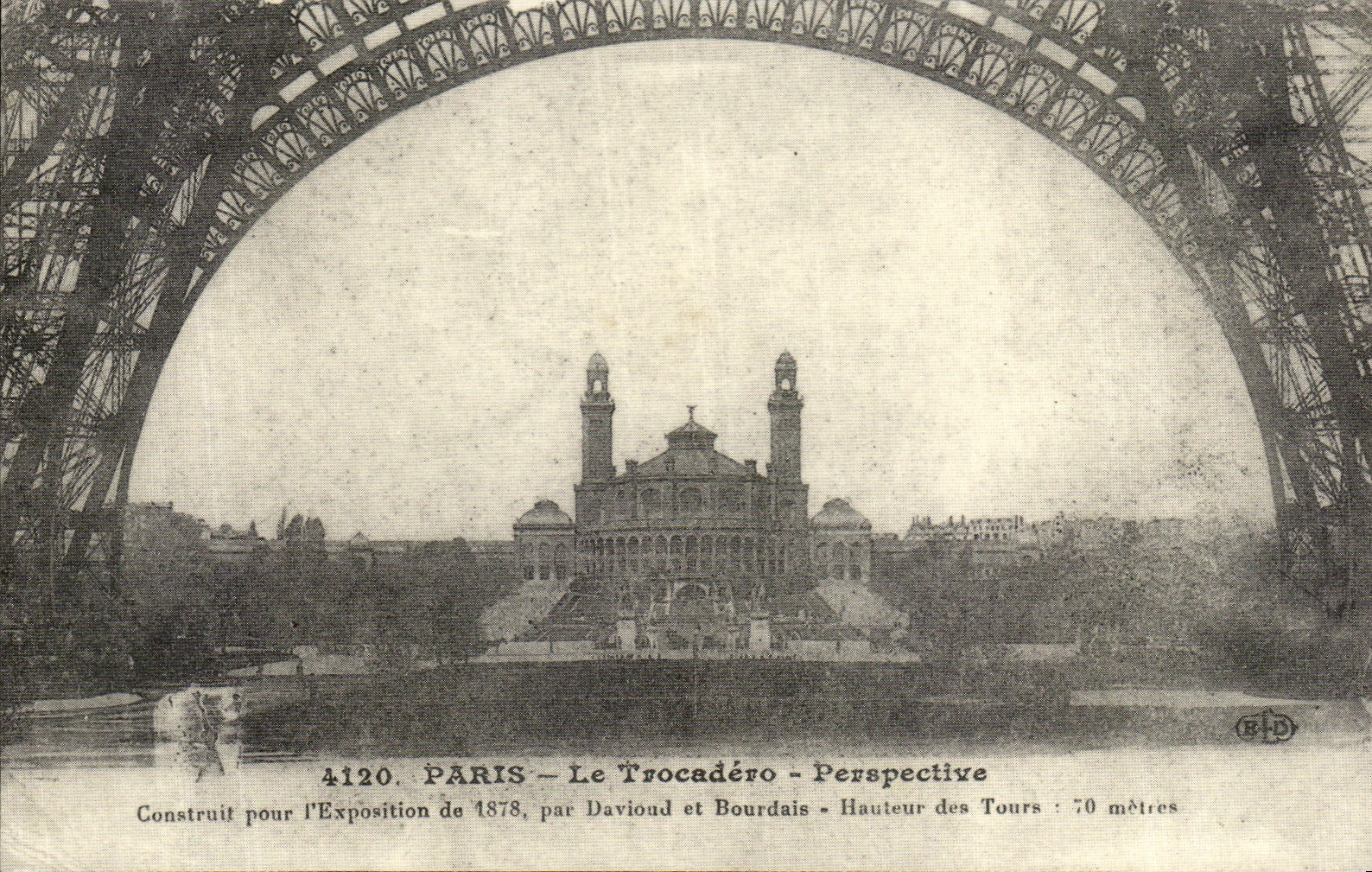 REPRO Paris Trocadero Perspective Builds for Fair of 1878 Eiffel Tower