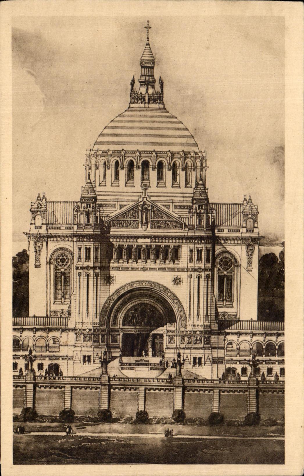 CPA the Basilica of Lisieux Frontage and Dome