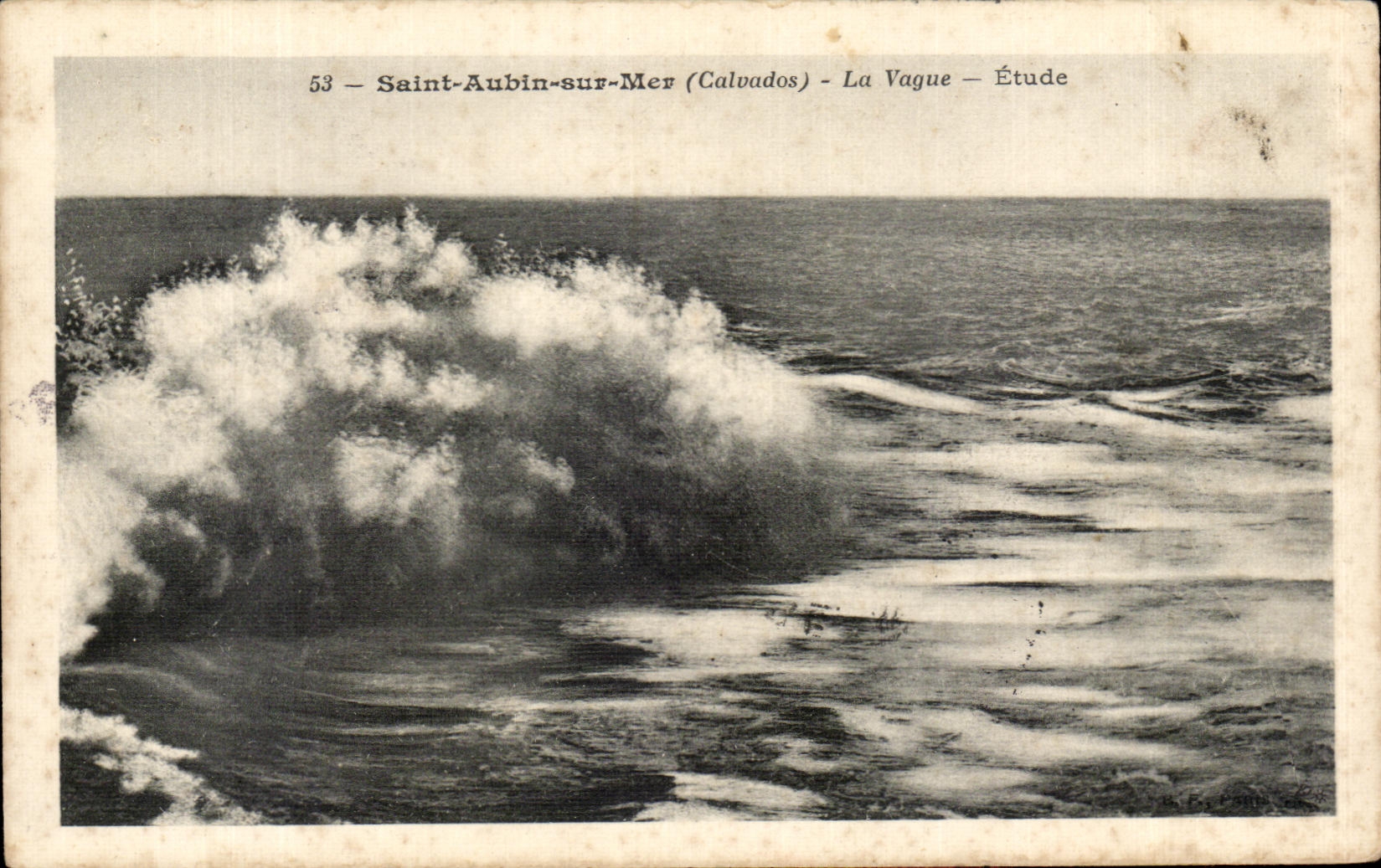 CPA Saint Aubin Sur Mer La Vague Etude
