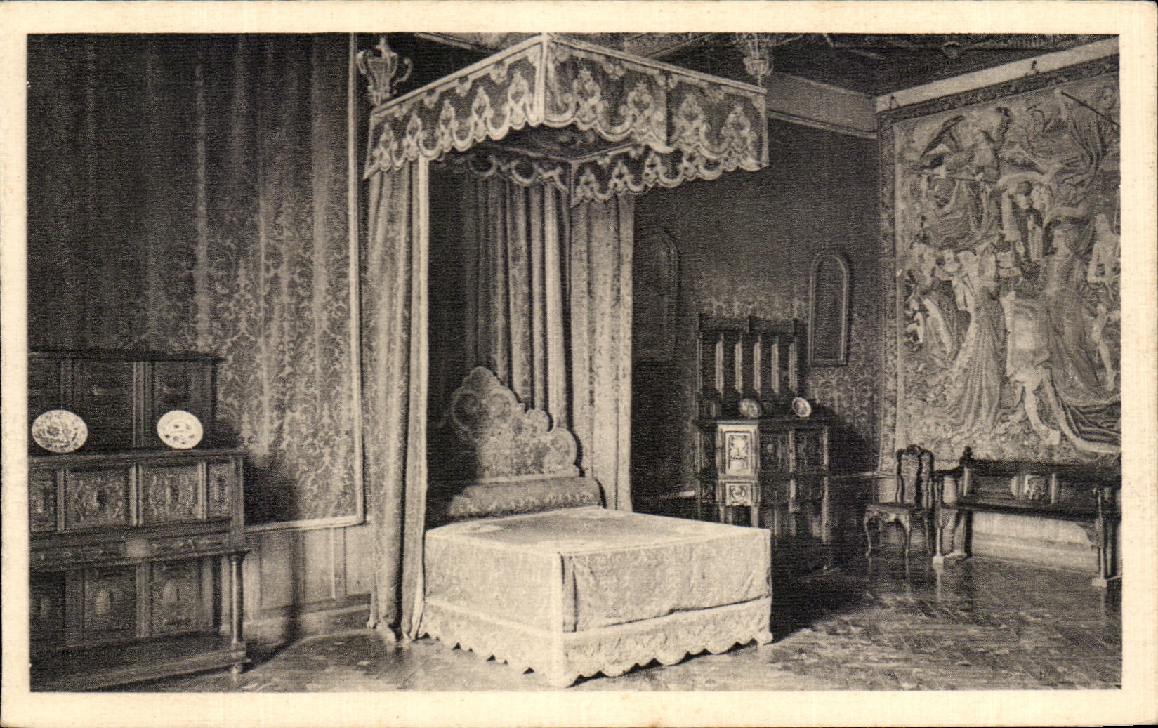 Castillo D Azay de CPA el cuarto de la cortina de la primera fase