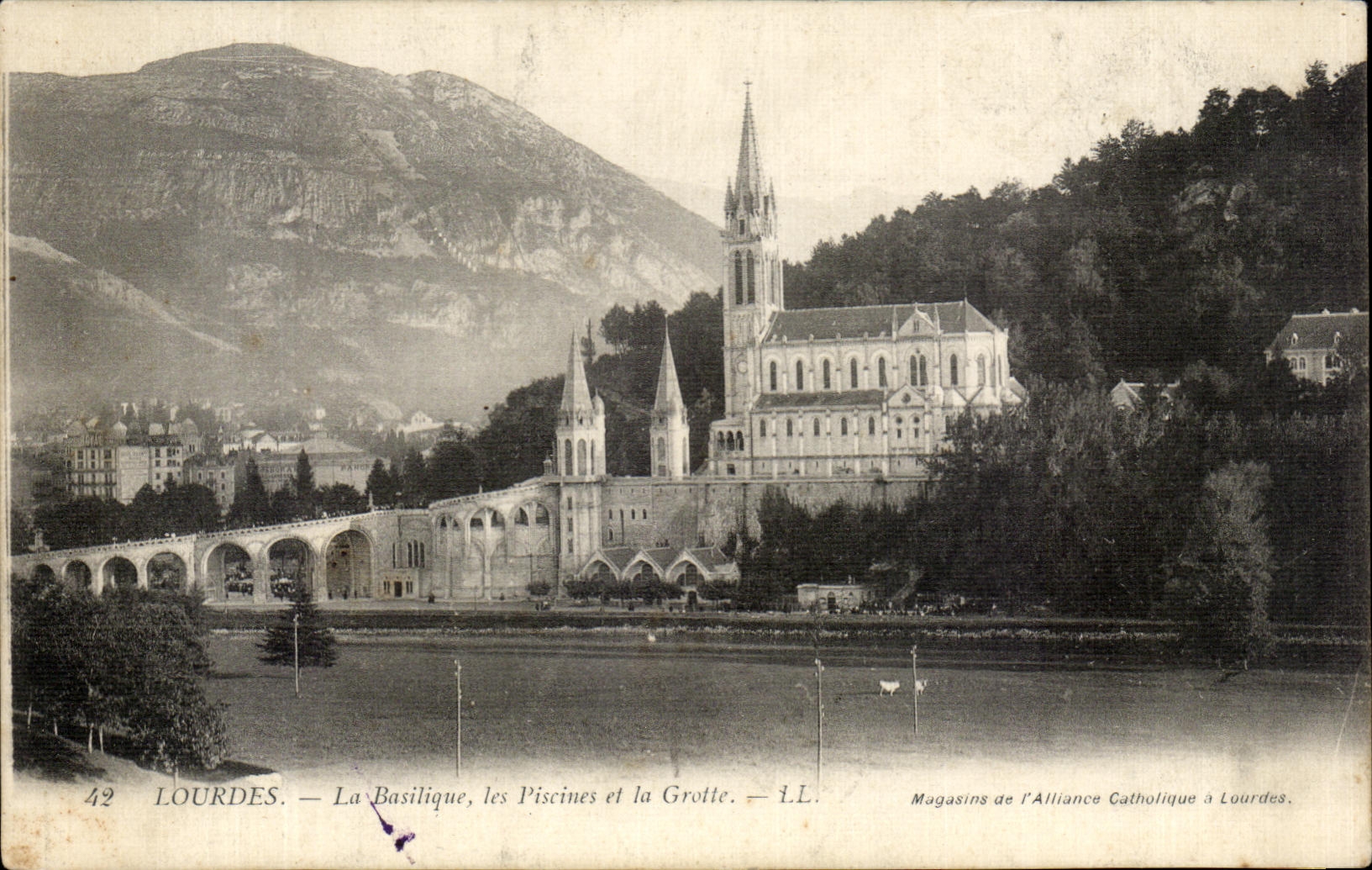 CPA Lourdes the Basilica Swimming pools and the Cave