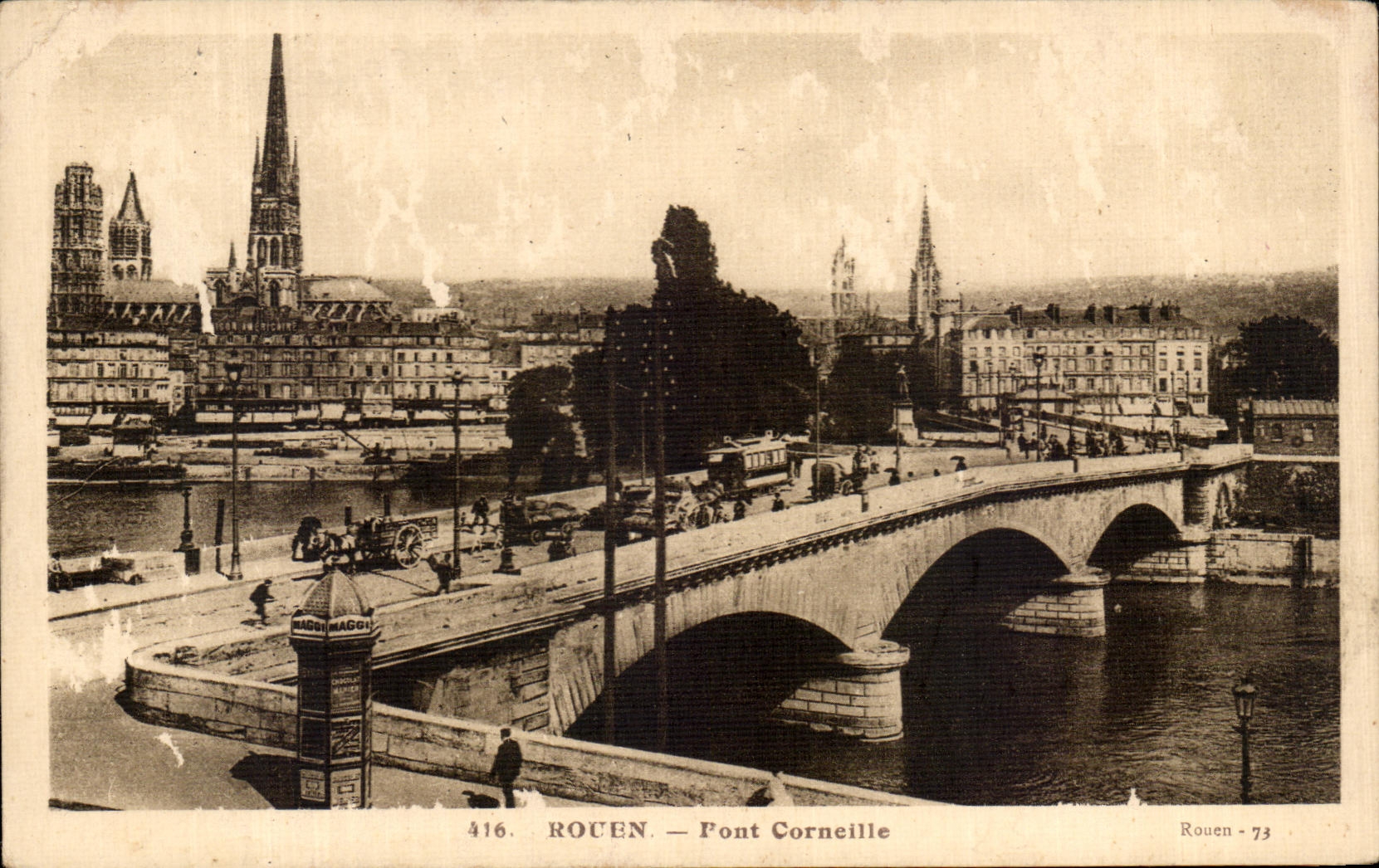 CPA Rouen Bridge Crow