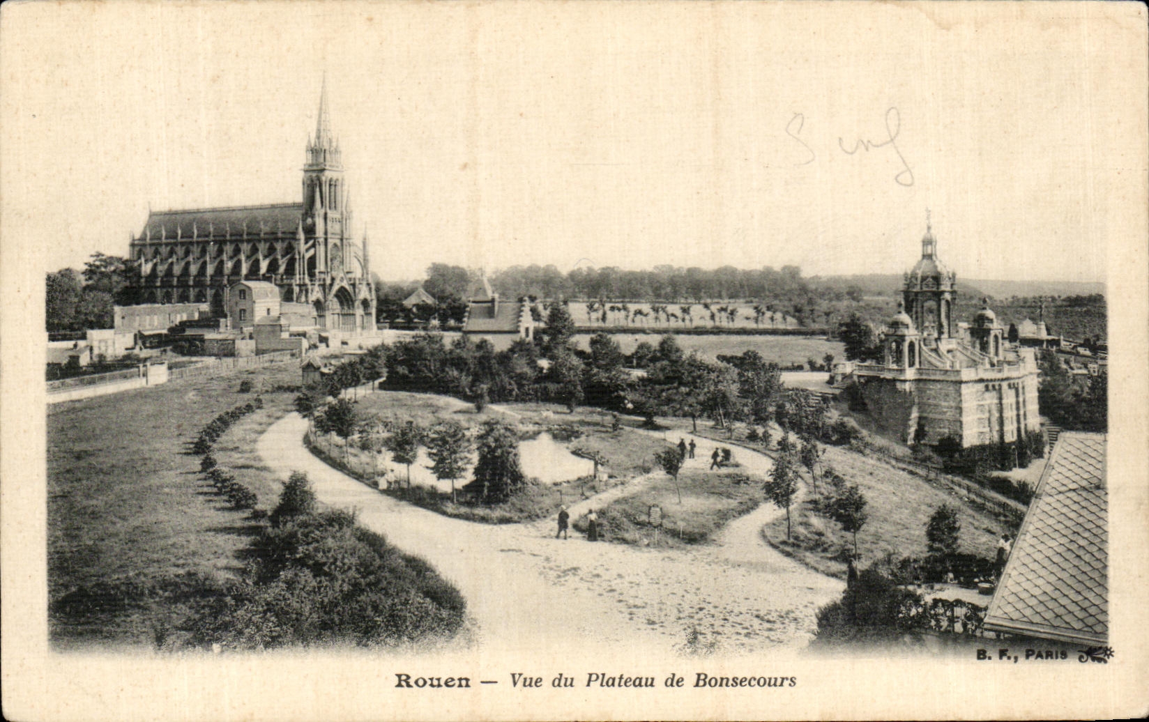 CPA Rouen Seen of the Plate of Bonsecours