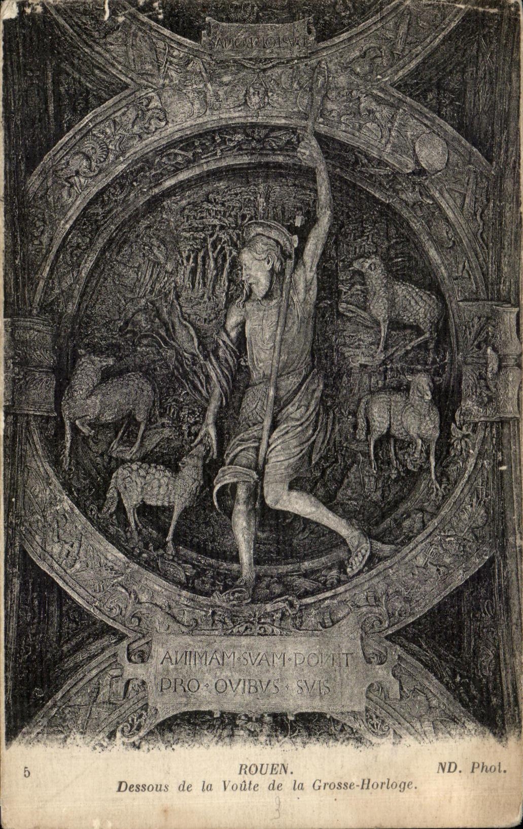 CPA Rouen Below of the Vault of the Large Clock