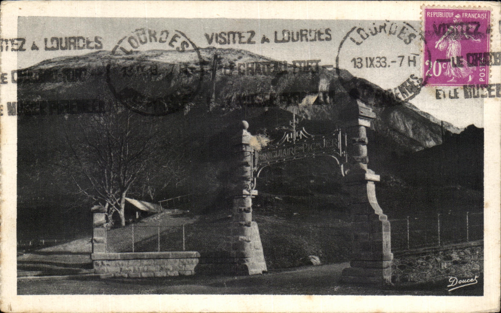 CPA Lourdes Peak of Jer Entrance of the station of the funicular