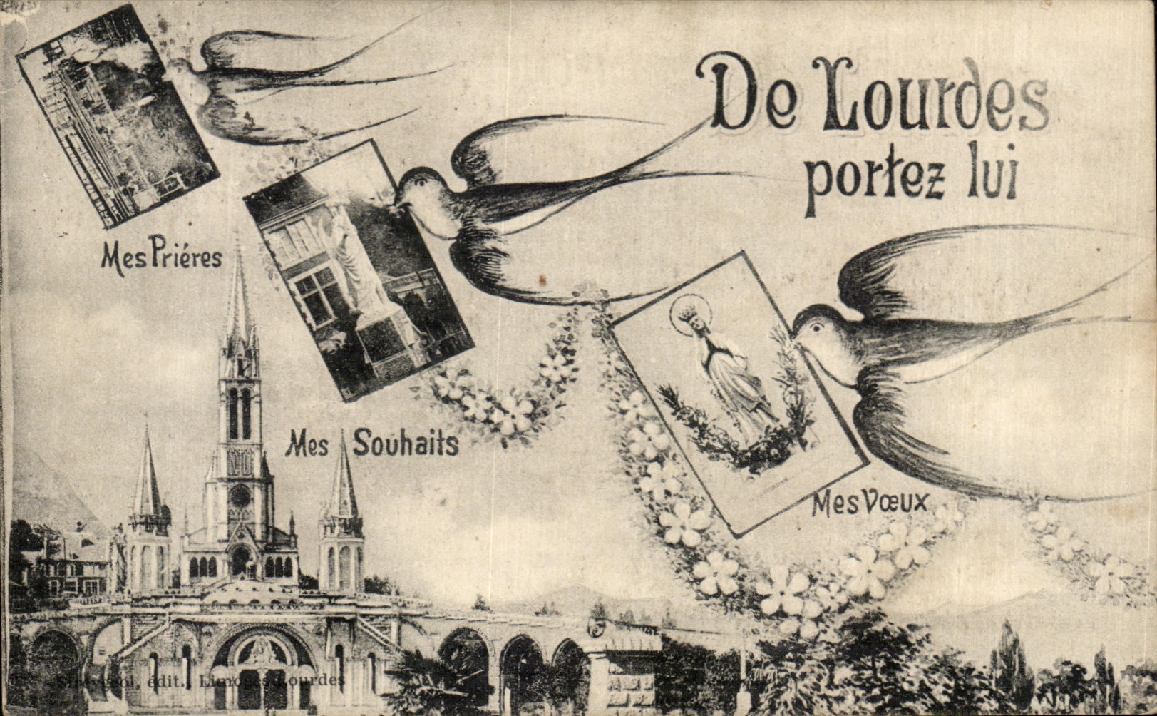 CPA Of Lourdes Carry to him Hirondelles