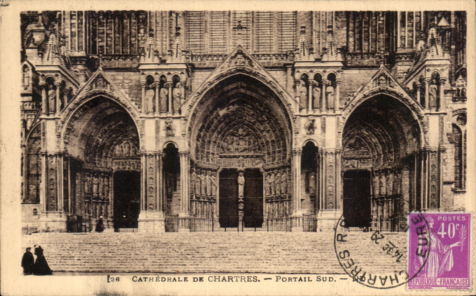 CPA Cathedral Of Chartres Southern Gate